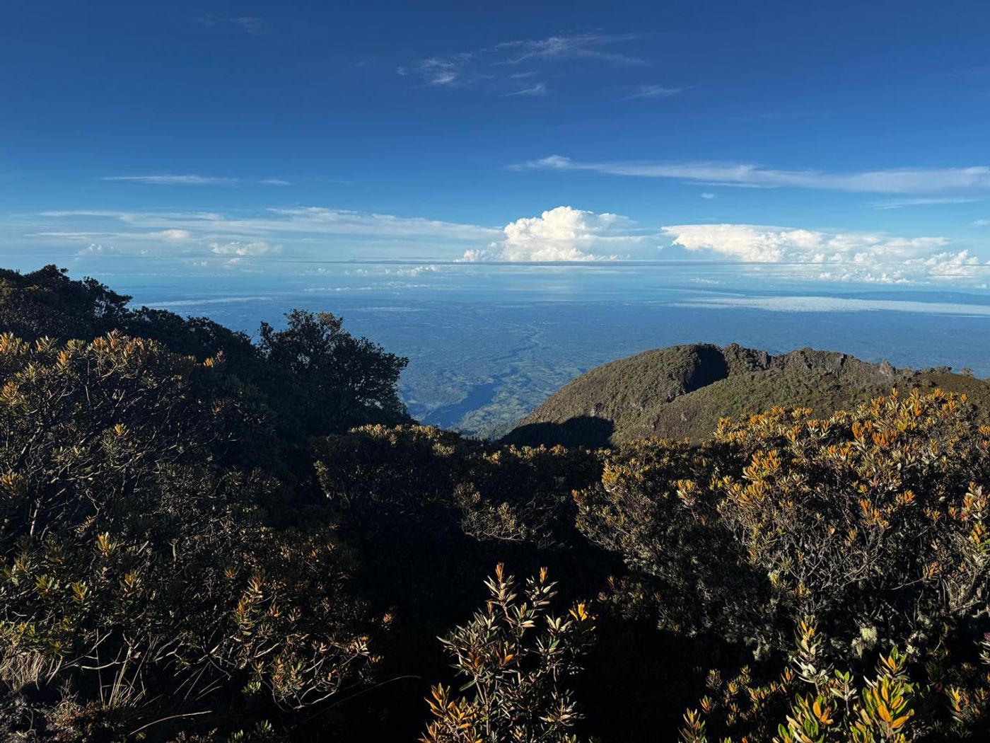Travelers exploring the mountain landscape near Volcán Barú in Panama.