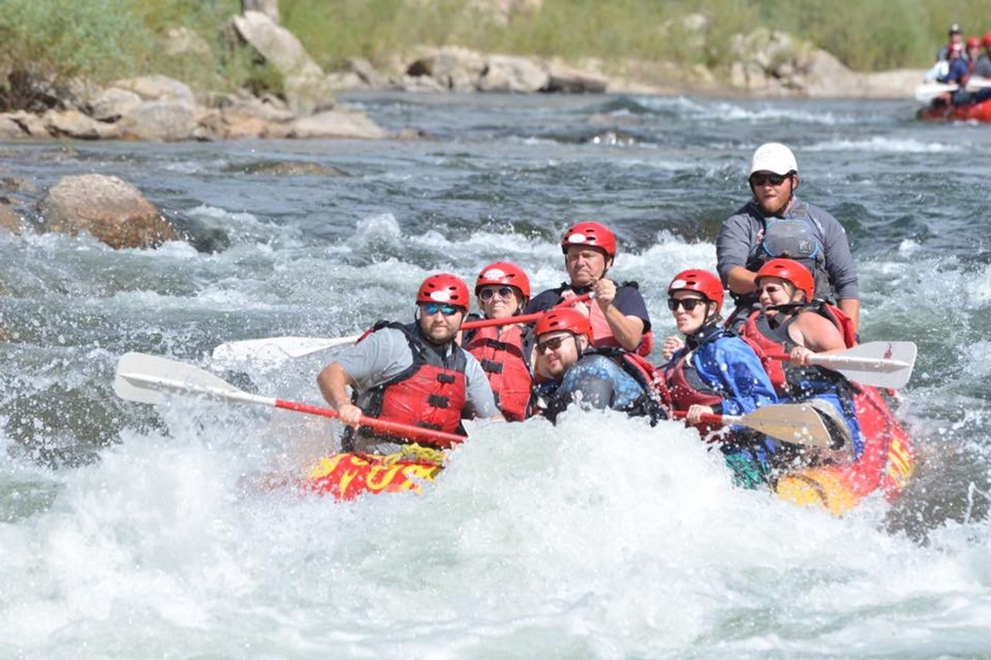Tyler Wofford whitewater rafting during a summer adventure in Colorado.