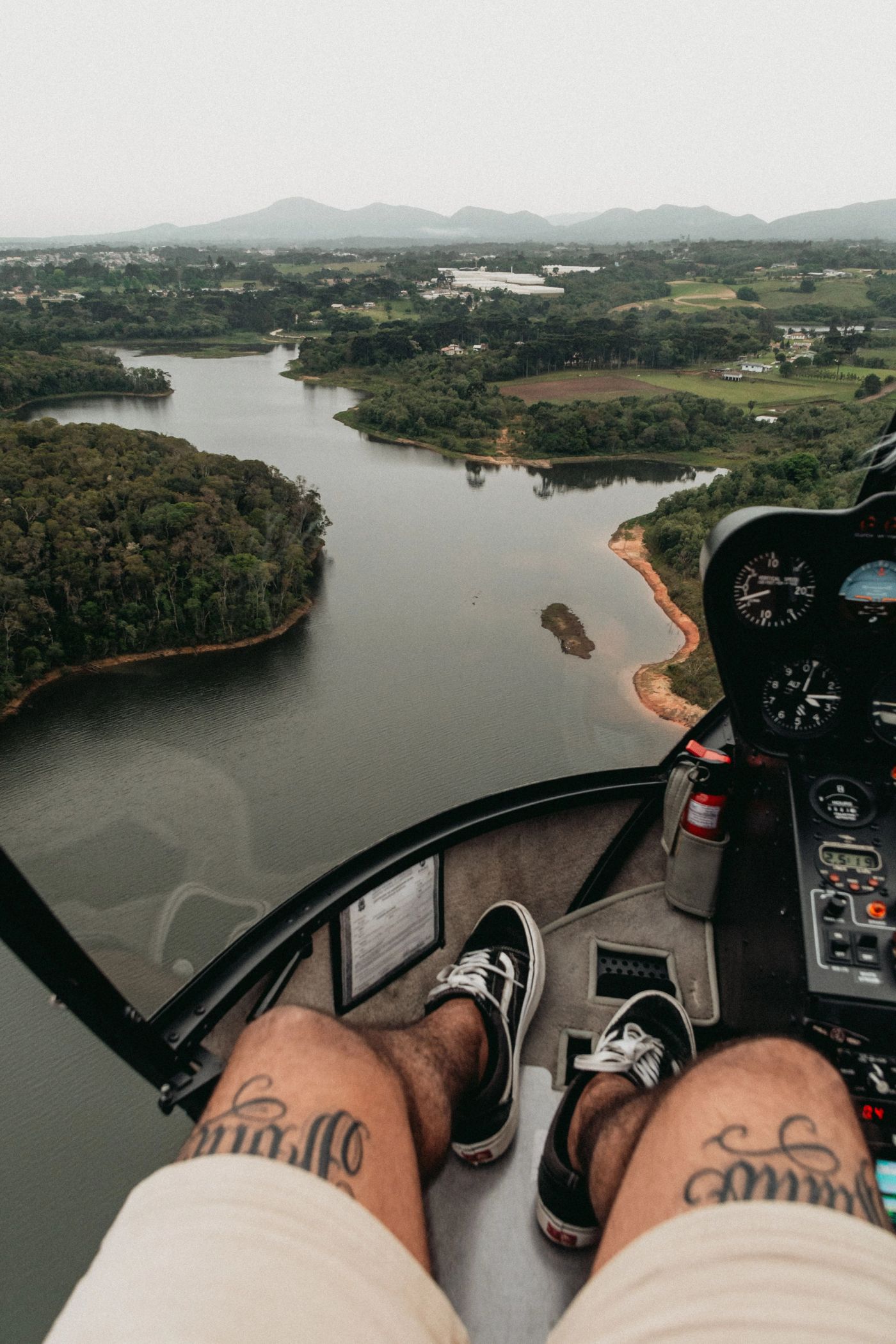 Private helicopter flight offering an aerial perspective of the Panama Canal in Panama.