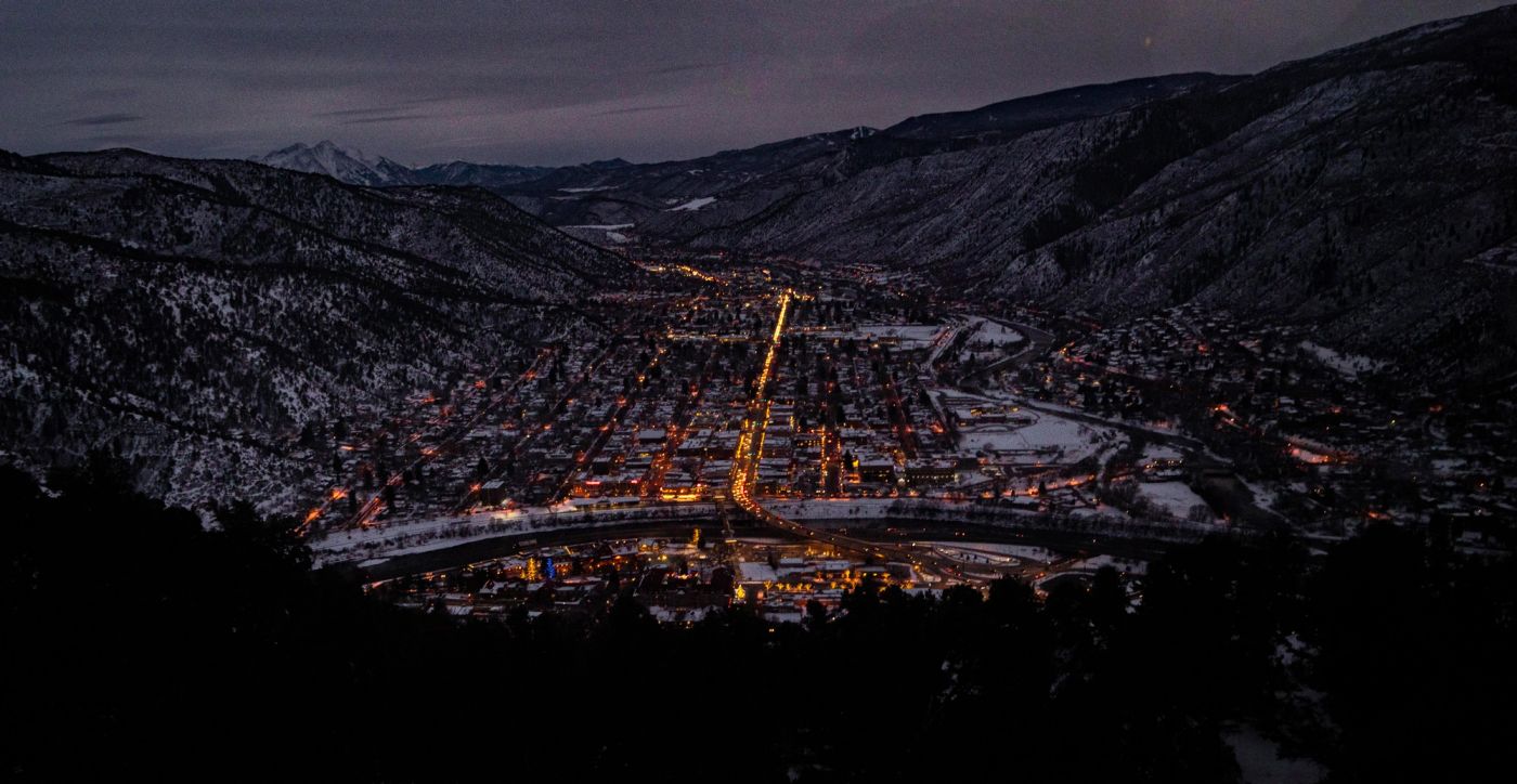 Glenwood Springs surrounded by mountains in western Colorado.