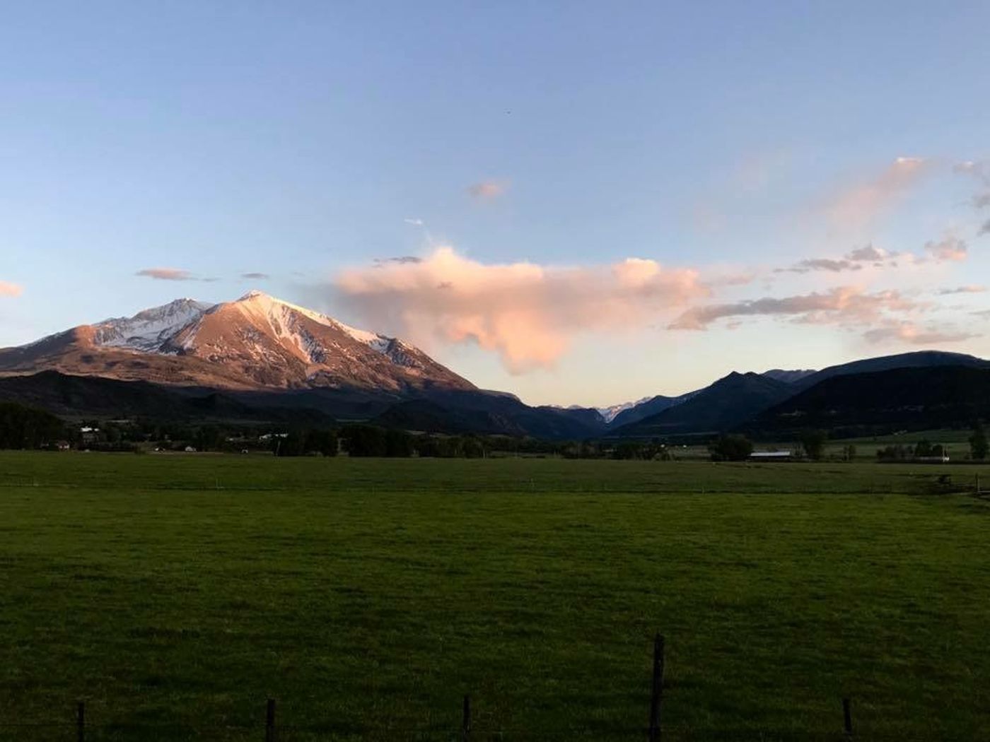 Mount Sopris rising above the Roaring Fork Valley near Aspen and Snowmass, Colorado.