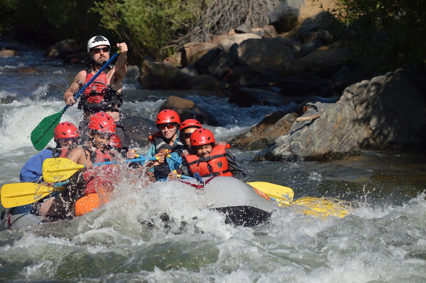 Whitewater rafting during a Colorado family adventure.