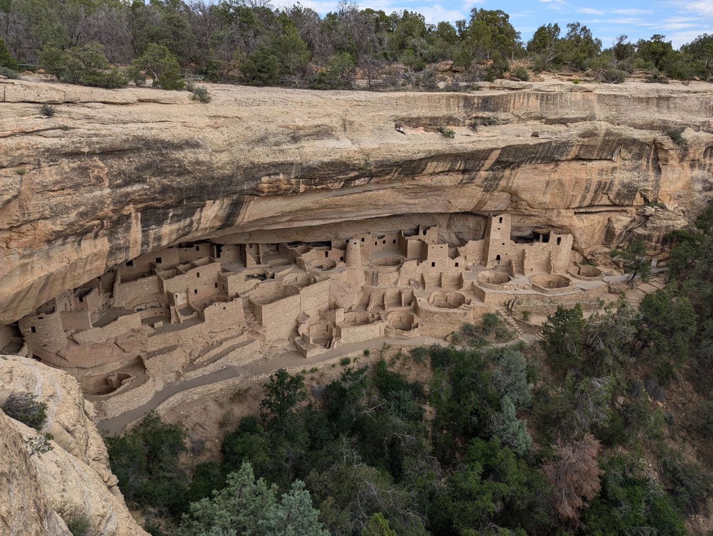 Ancestral Puebloan cliff dwellings at Mesa Verde National Park in Colorado.
