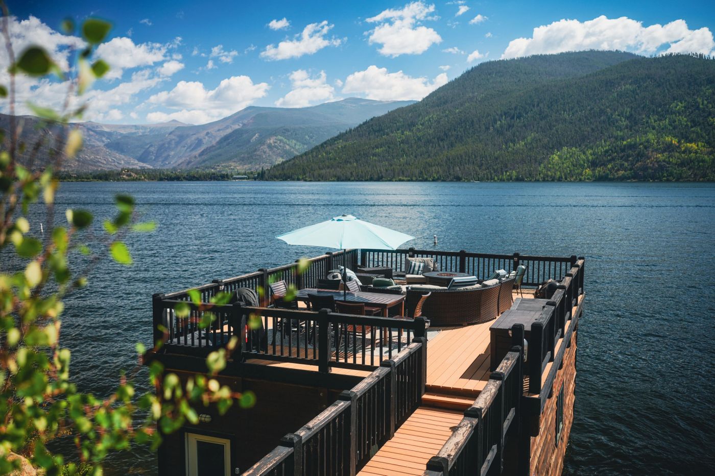 Grand Lake surrounded by Colorado mountain scenery.