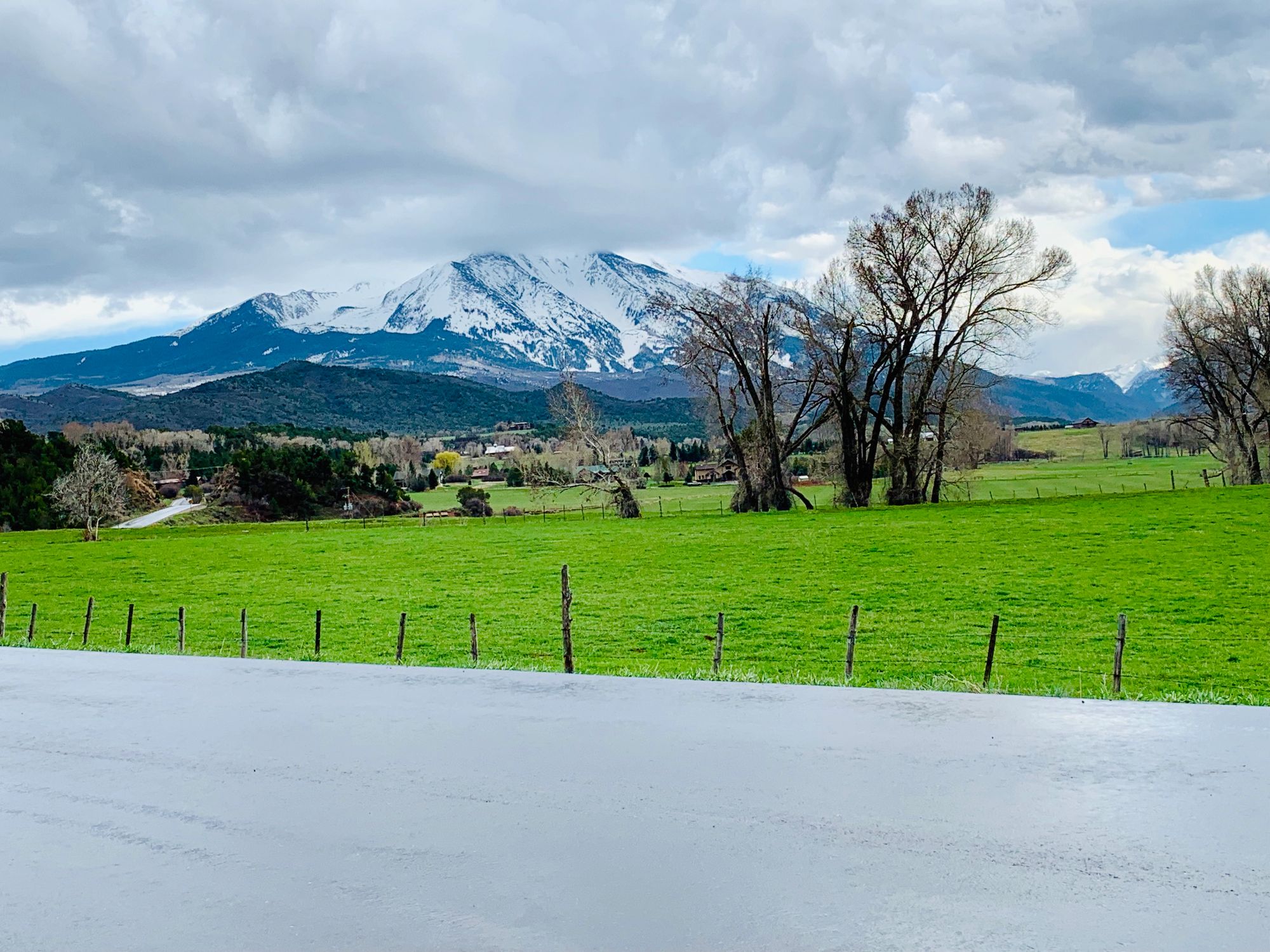 Mt Sopris rising above ranchland near Carbondale in western Colorado.