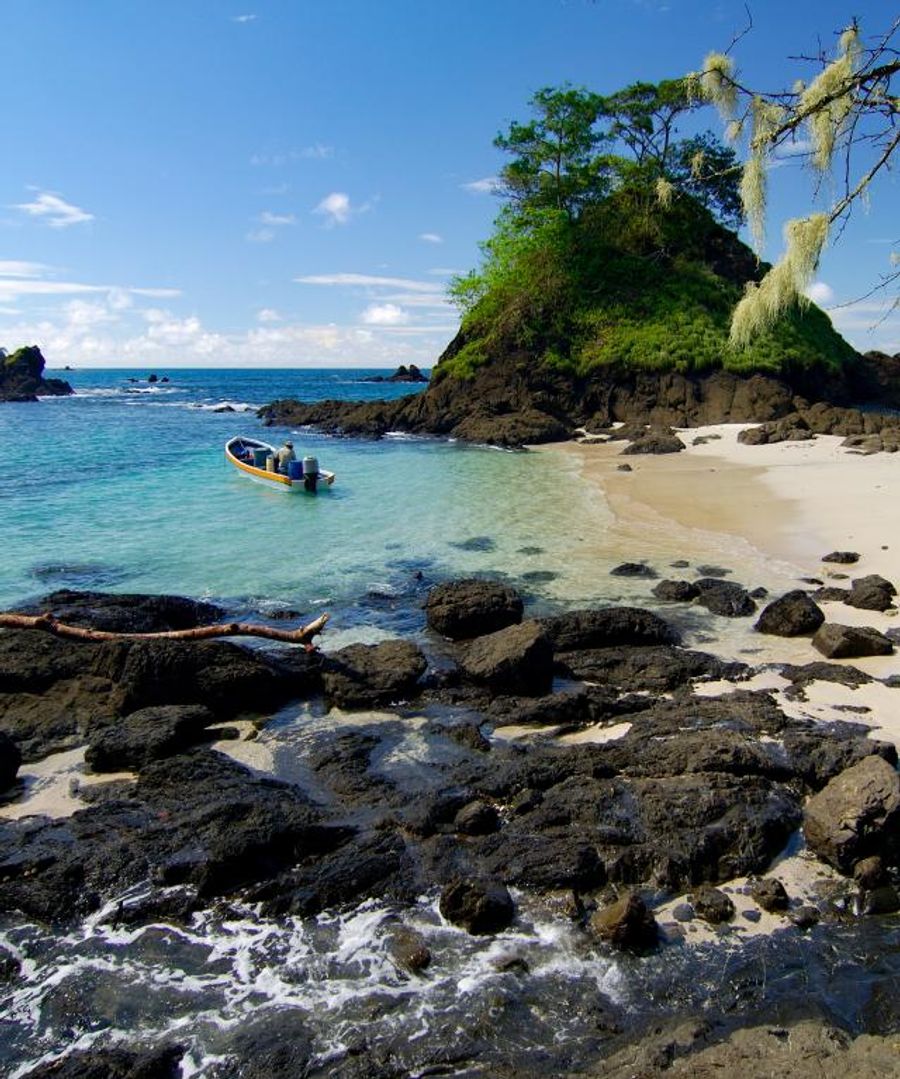 Private island retreat in Panama surrounded by tropical scenery and clear ocean waters.