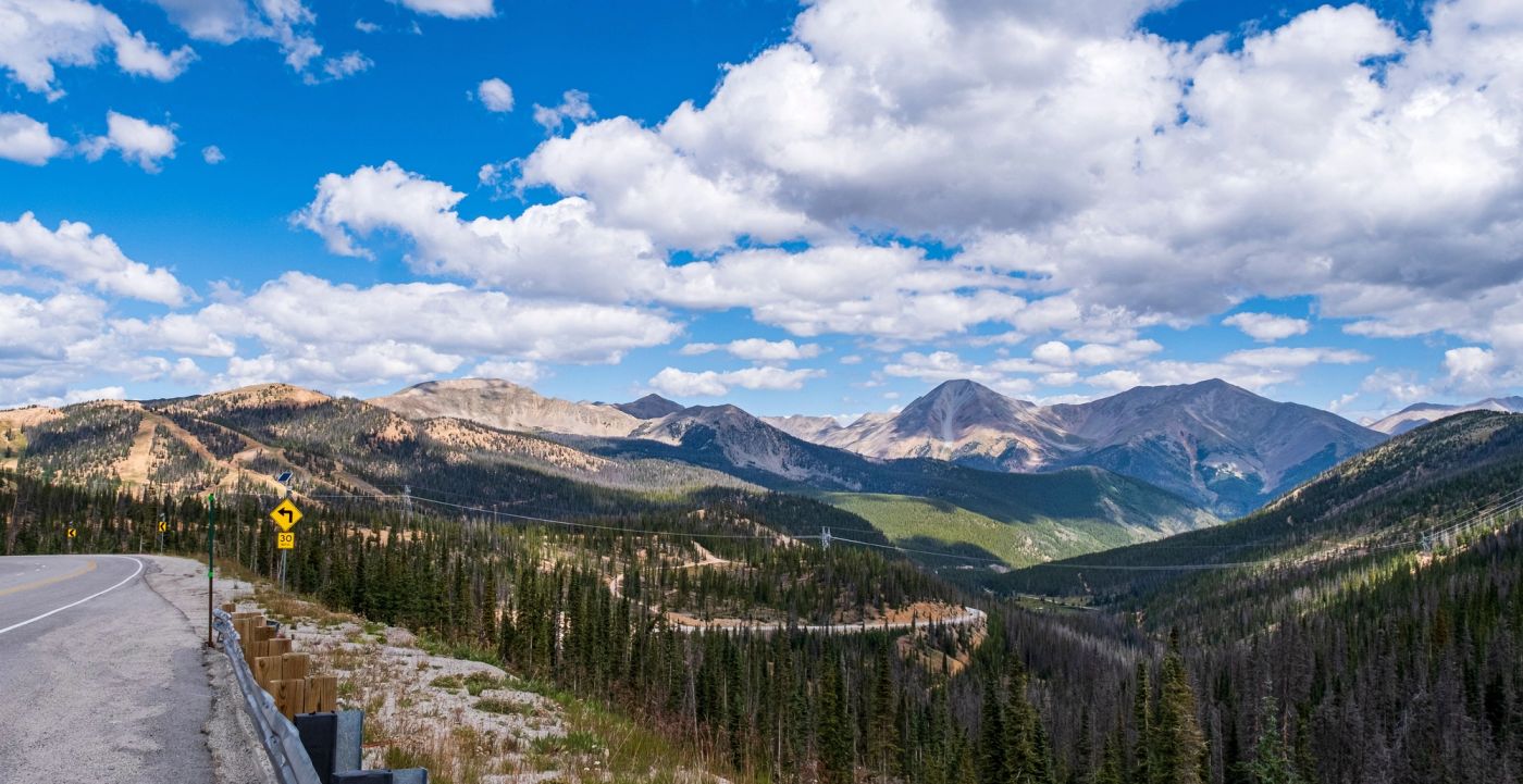 Scenic mountain views along Independence Pass near Aspen, Colorado.