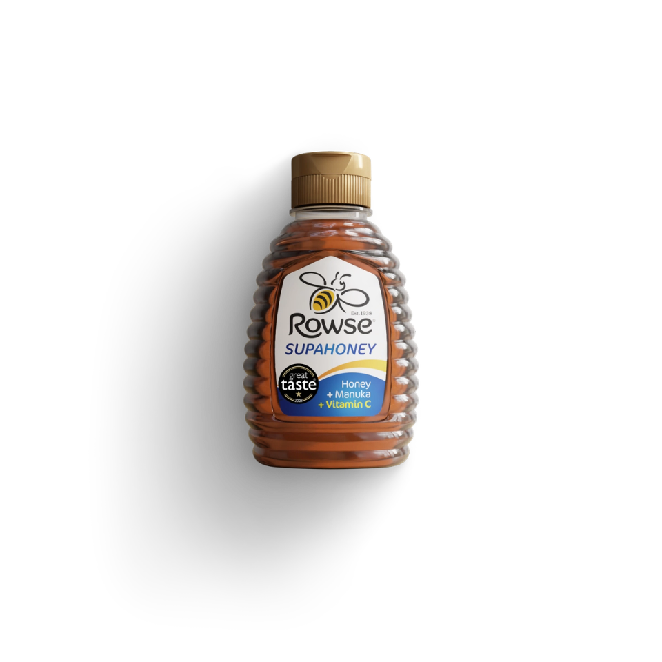 a bottle of rowse Supahoney™ with vitamin c