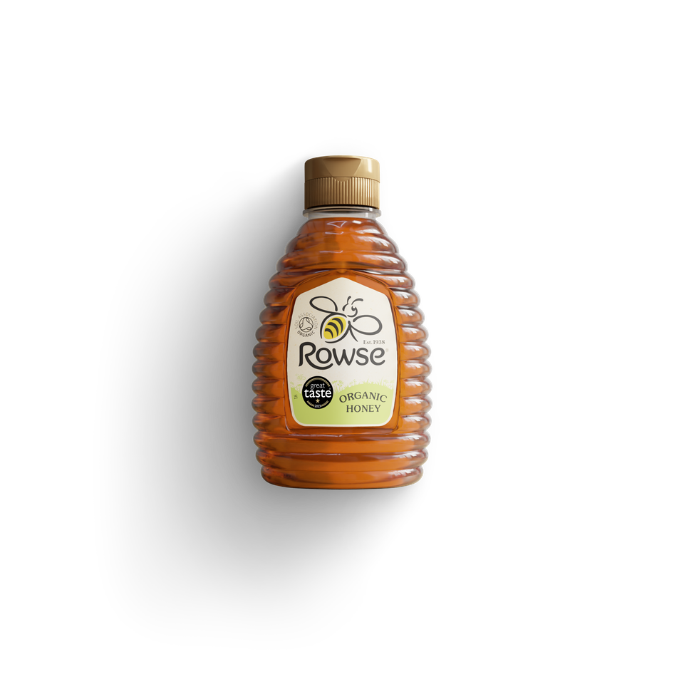 a bottle of rowse organic honey