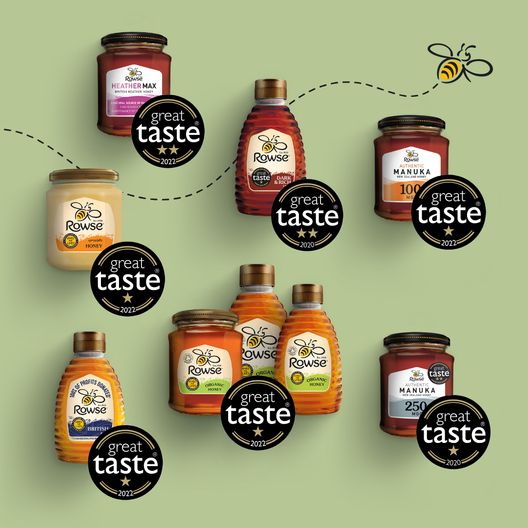 there are many different types of honey in this picture .