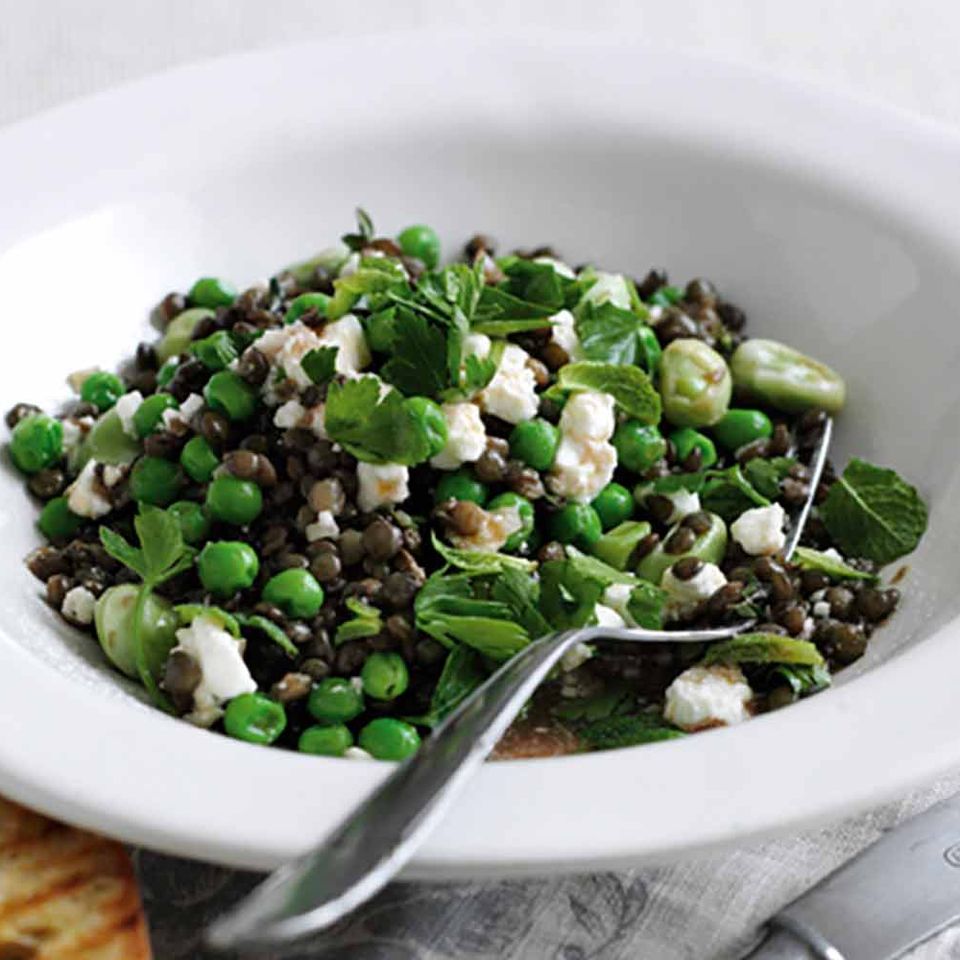 Lentil salad with honey dressing