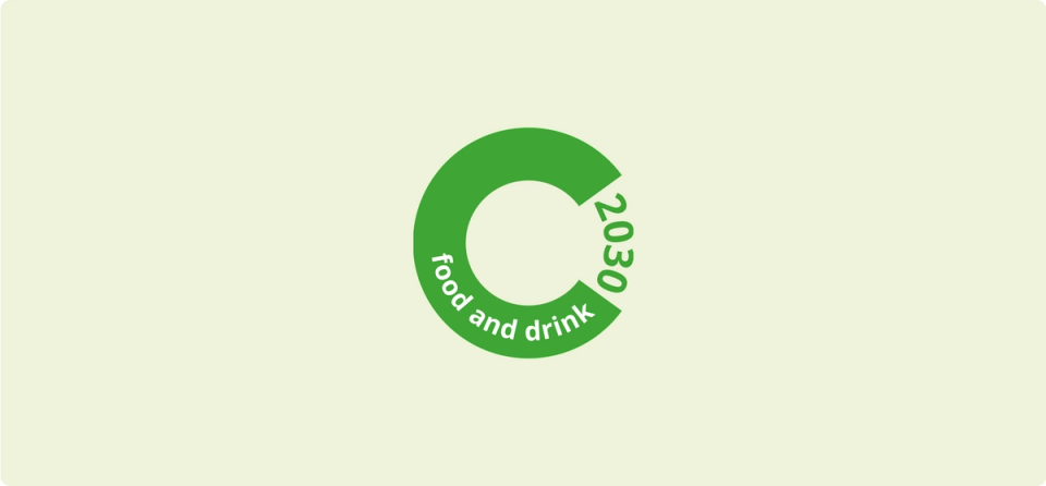 a green logo for Food and drink 2030