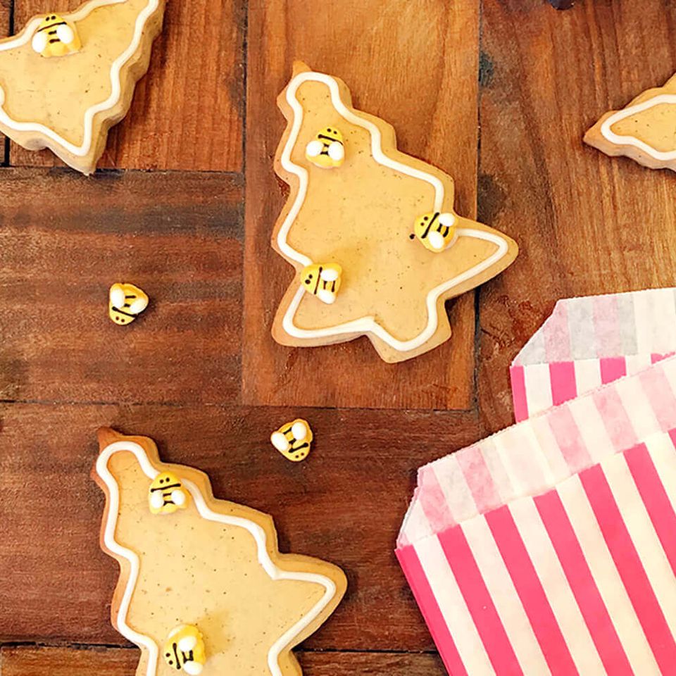 Christmas tree honey and spice cookies