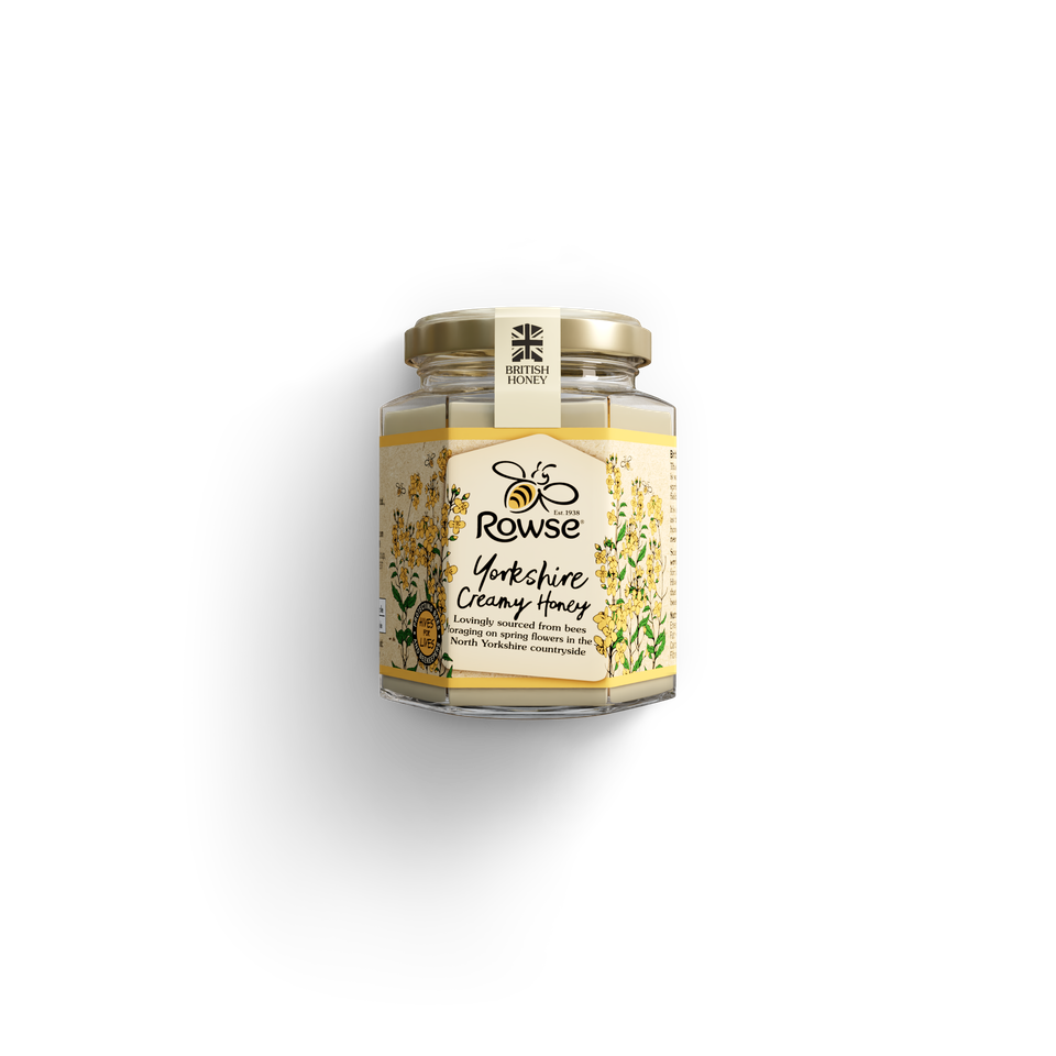 a jar of Rowse yorkshire creamy honey