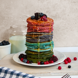 Natural Rainbow Pancakes