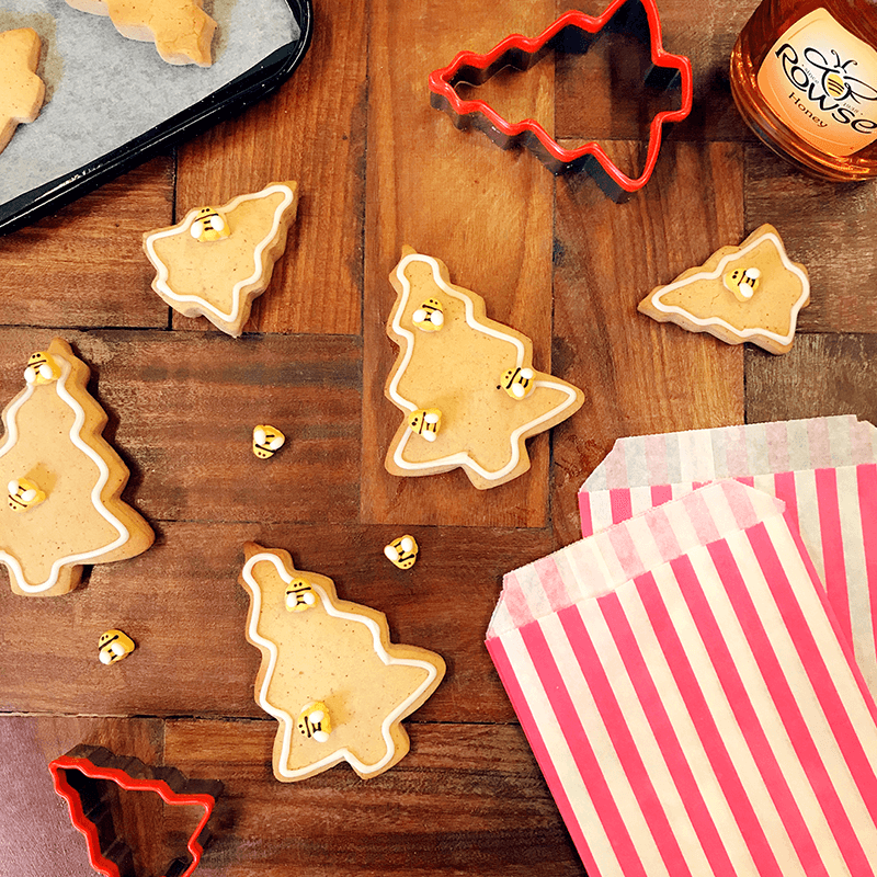 gingerbread cookies in the shape of a christmas tree
