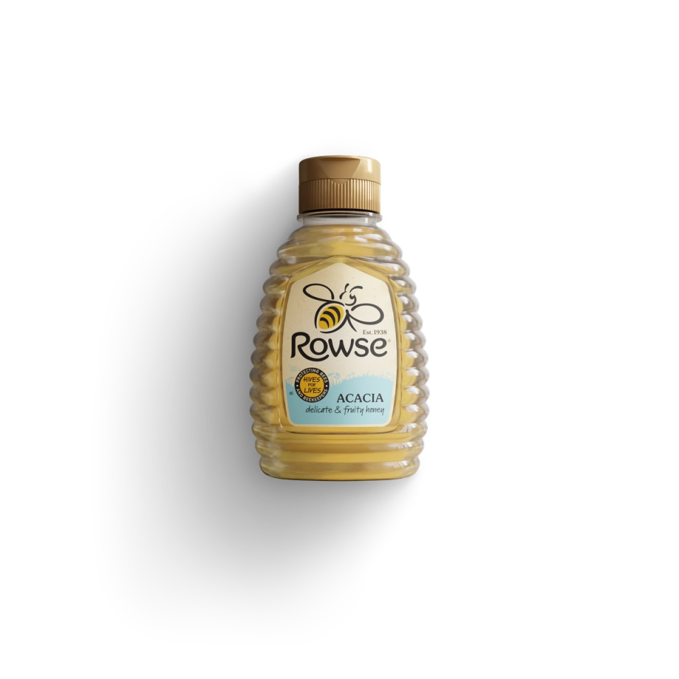 a bottle of Rowse Acacia honey 