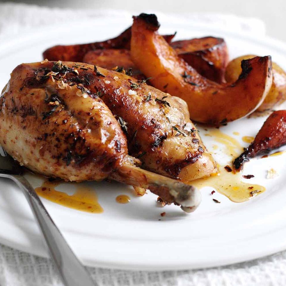 Honey and lemon thyme roast chicken