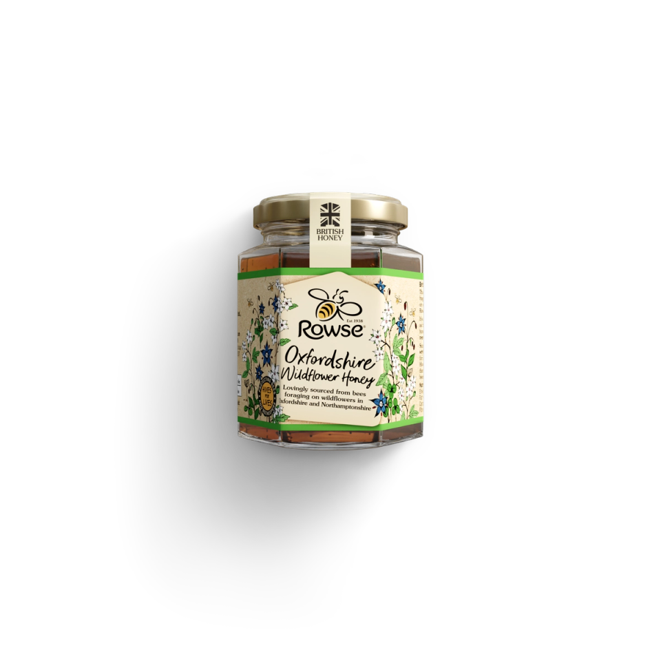 a jar of Rowse Oxfordshire Wildflower Runny Honey