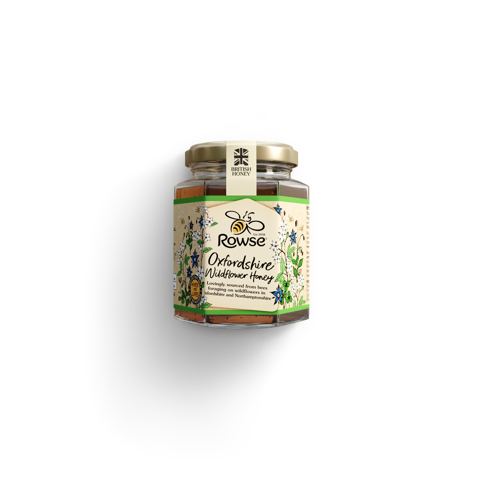 a jar of Rowse Oxfordshire Wildflower Runny Honey