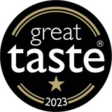 a logo for great taste 2023 with a gold star