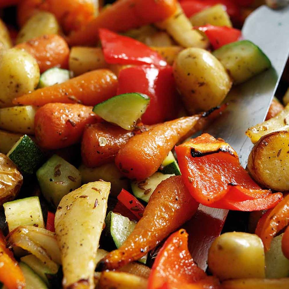 Honey glazed roasted vegetables