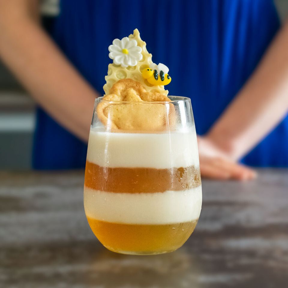 Honey, Jelly and Coconut Pudding