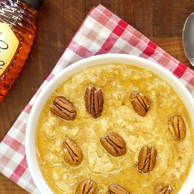 Halloween pureed pumpkin porridge