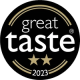 a black and gold logo for great taste 2023