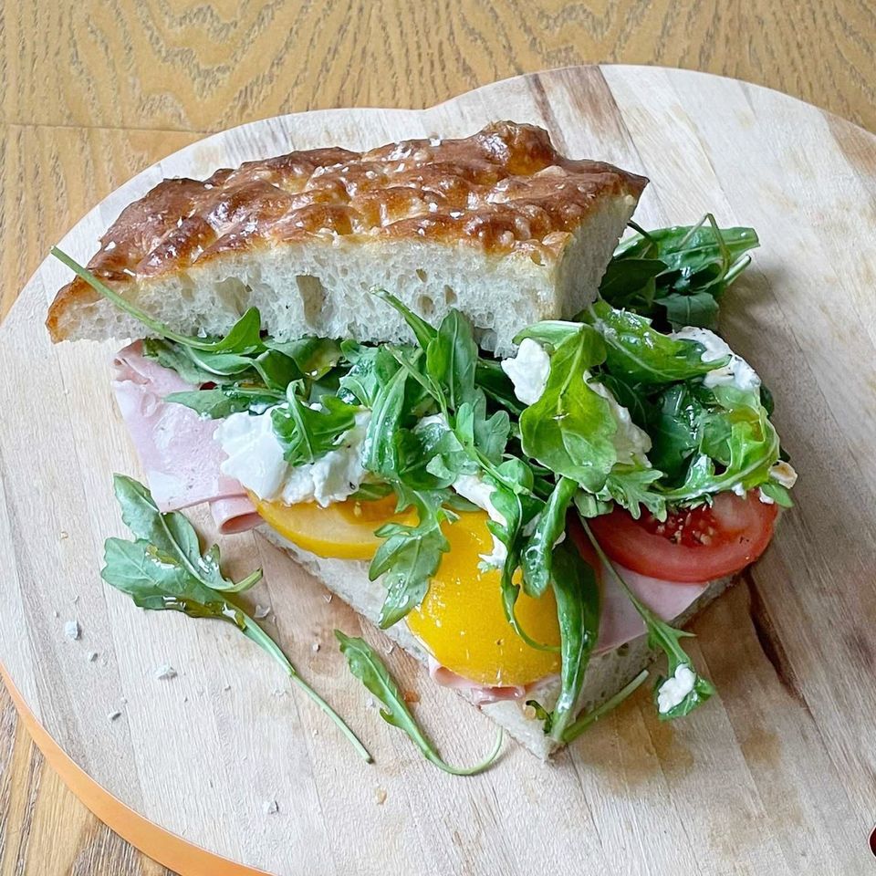 No-Knead Focaccia Sandwich with Hot Honey