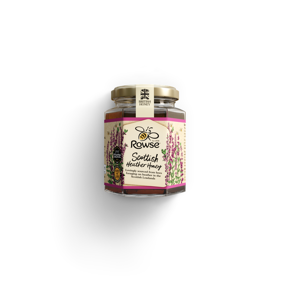 a jar of Rowse Scottish Heather Honey