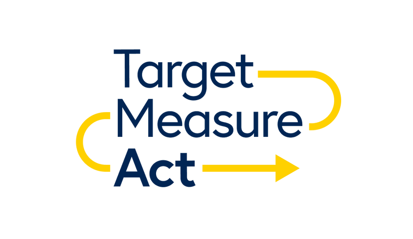 WRAP’s Food Waste Reduction Roadmap logo - target, measure, act