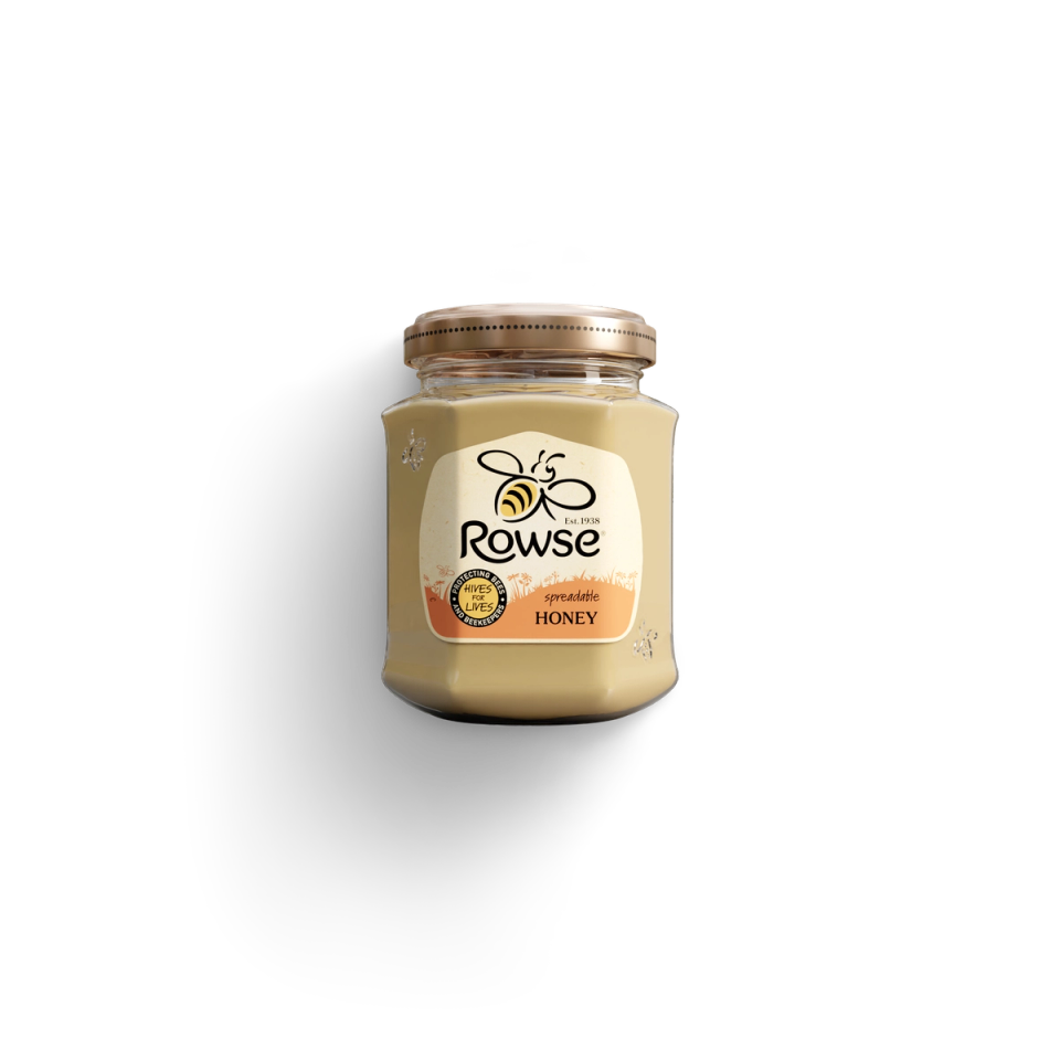 a jar of  Rowse Spreadable Honey