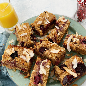 Coconut, Blackberry and Rowse Honey Breakfast Bars