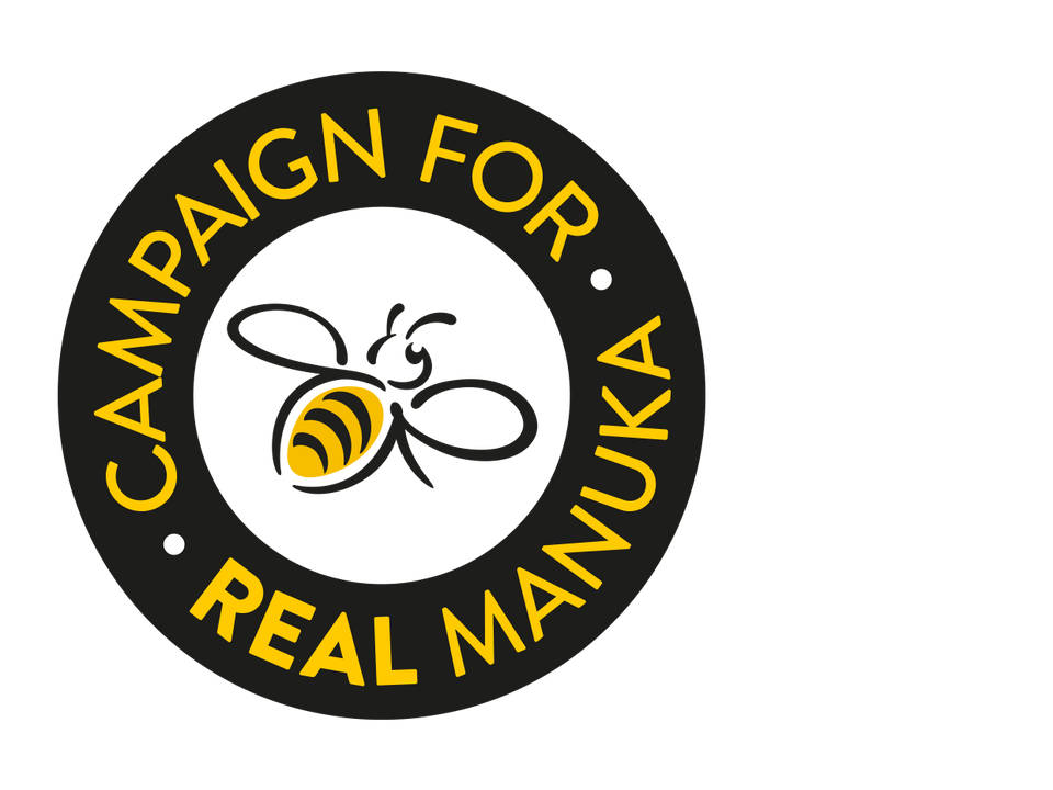 a black and yellow logo for campaign for real manuka