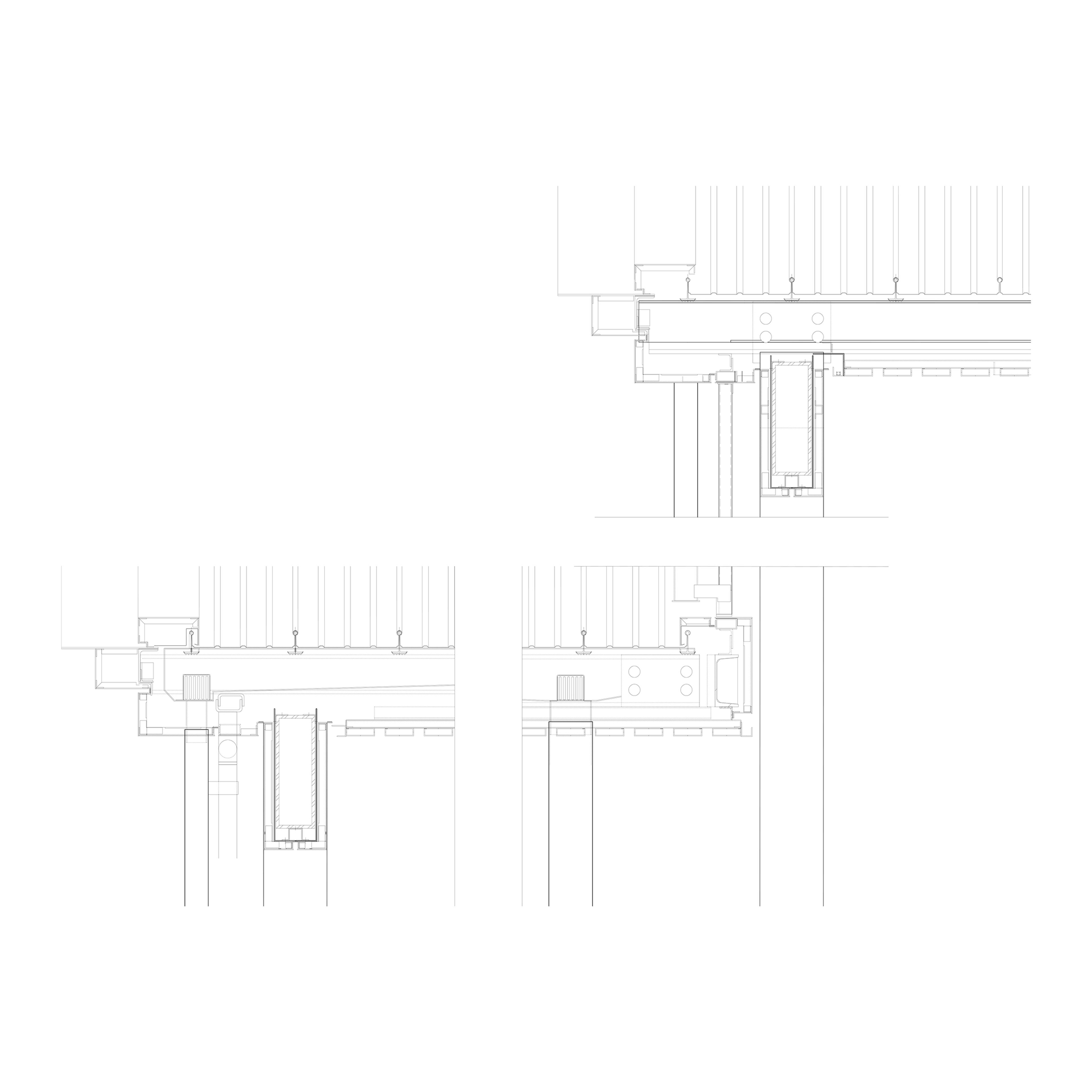 Roof detail drawing of a pier re-development