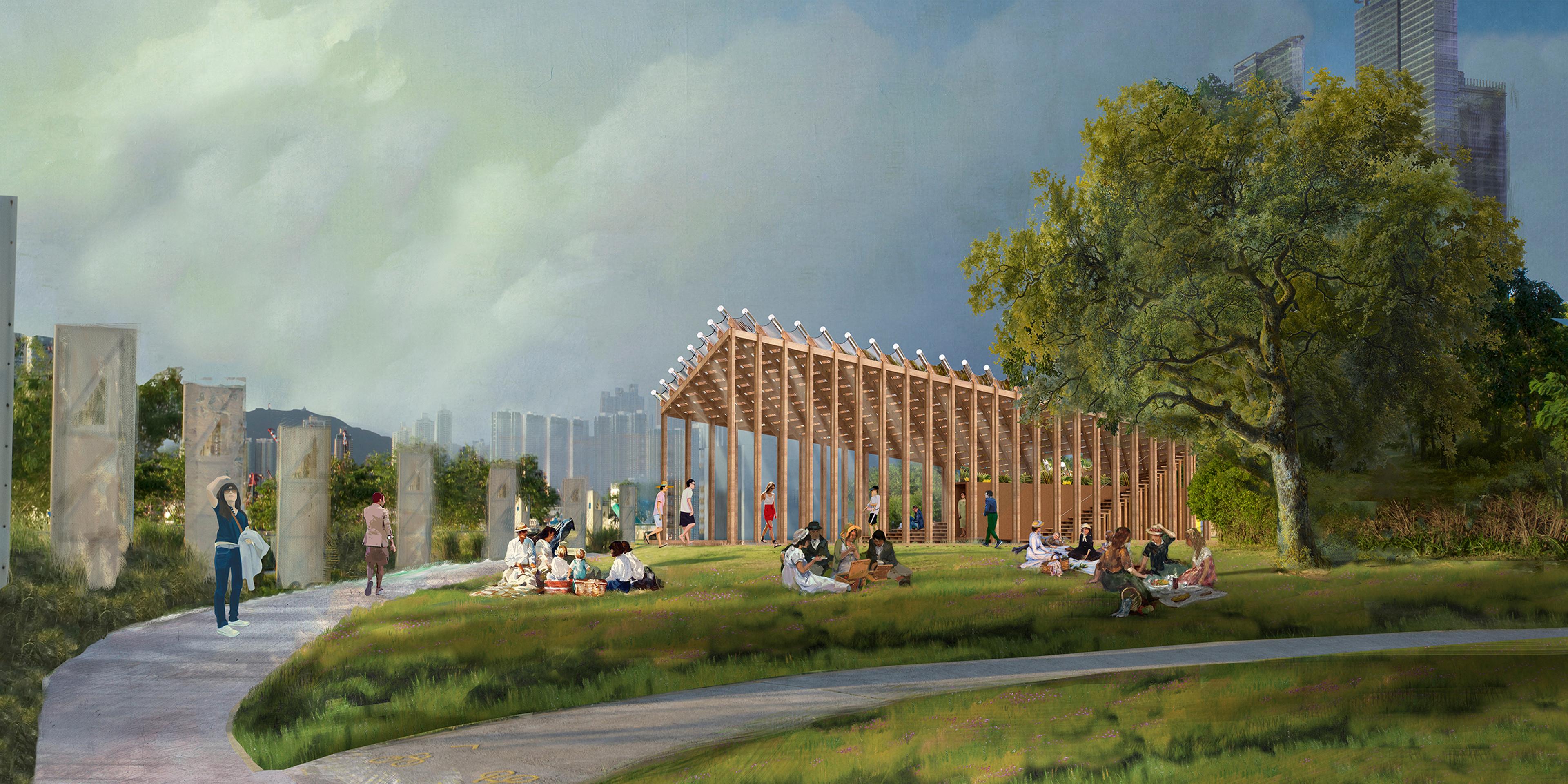 Perspective Render of Pavilion Structure