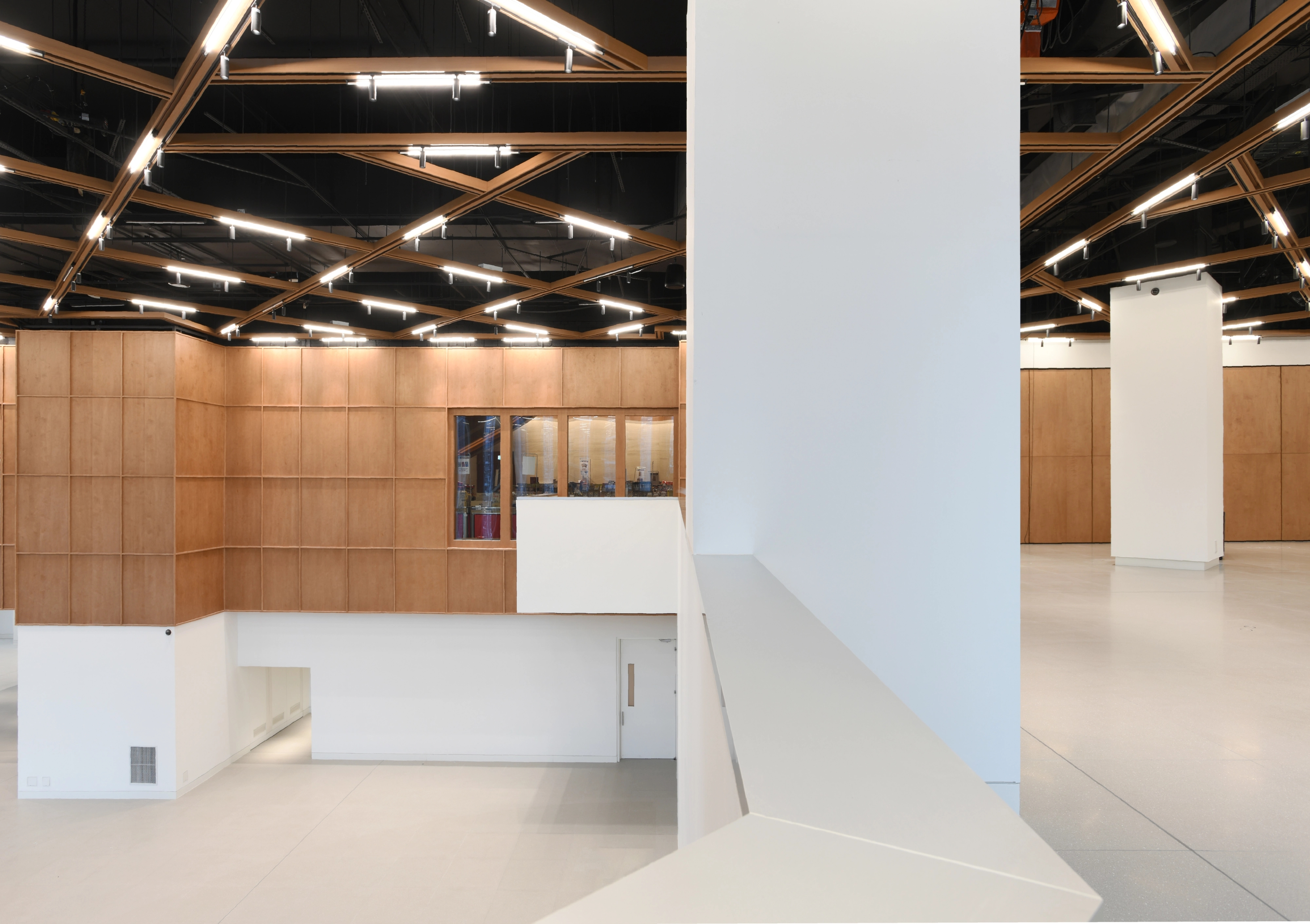 10F multifunction hall overlooking 9F sports hall below