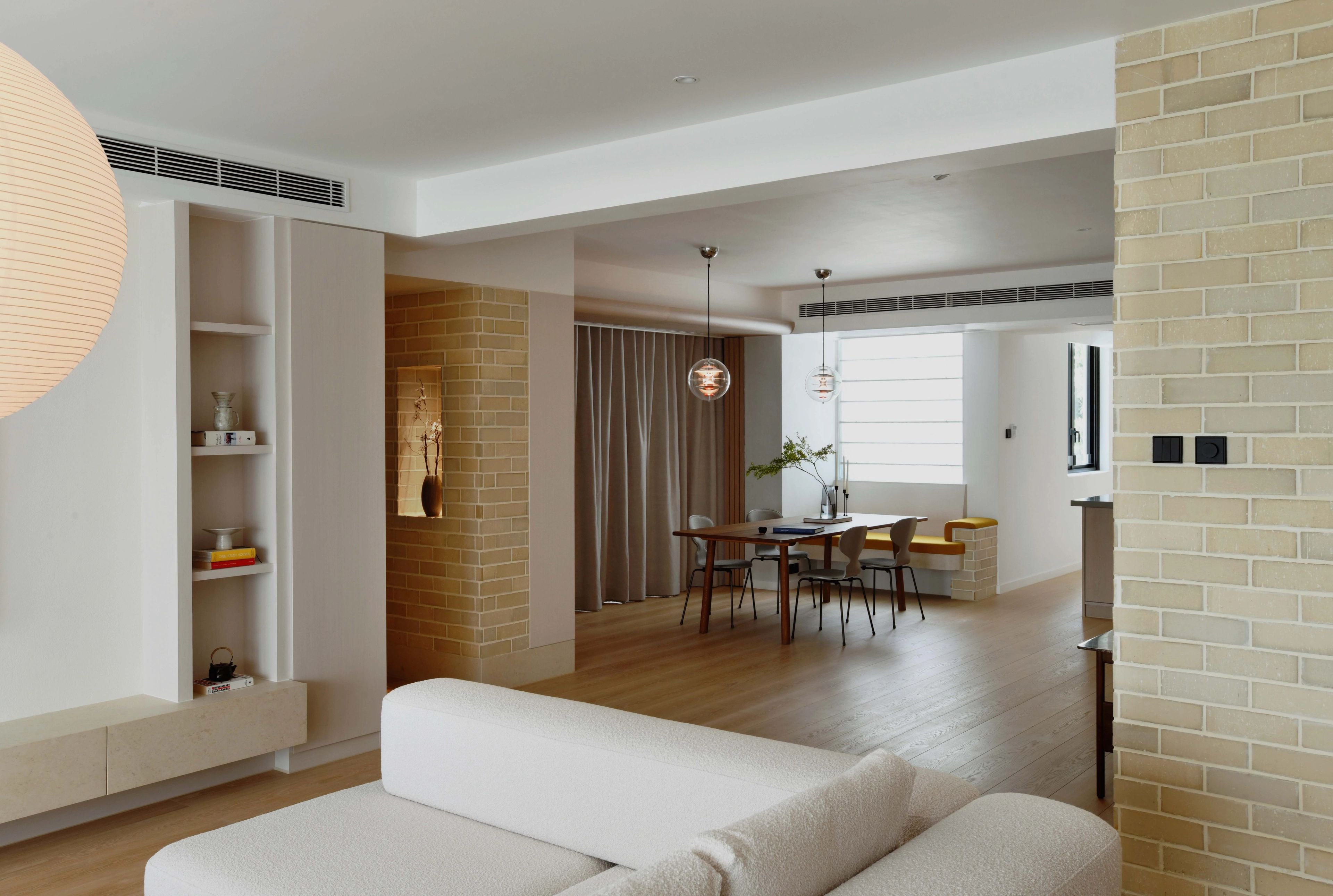 rustic home interior with brick wall