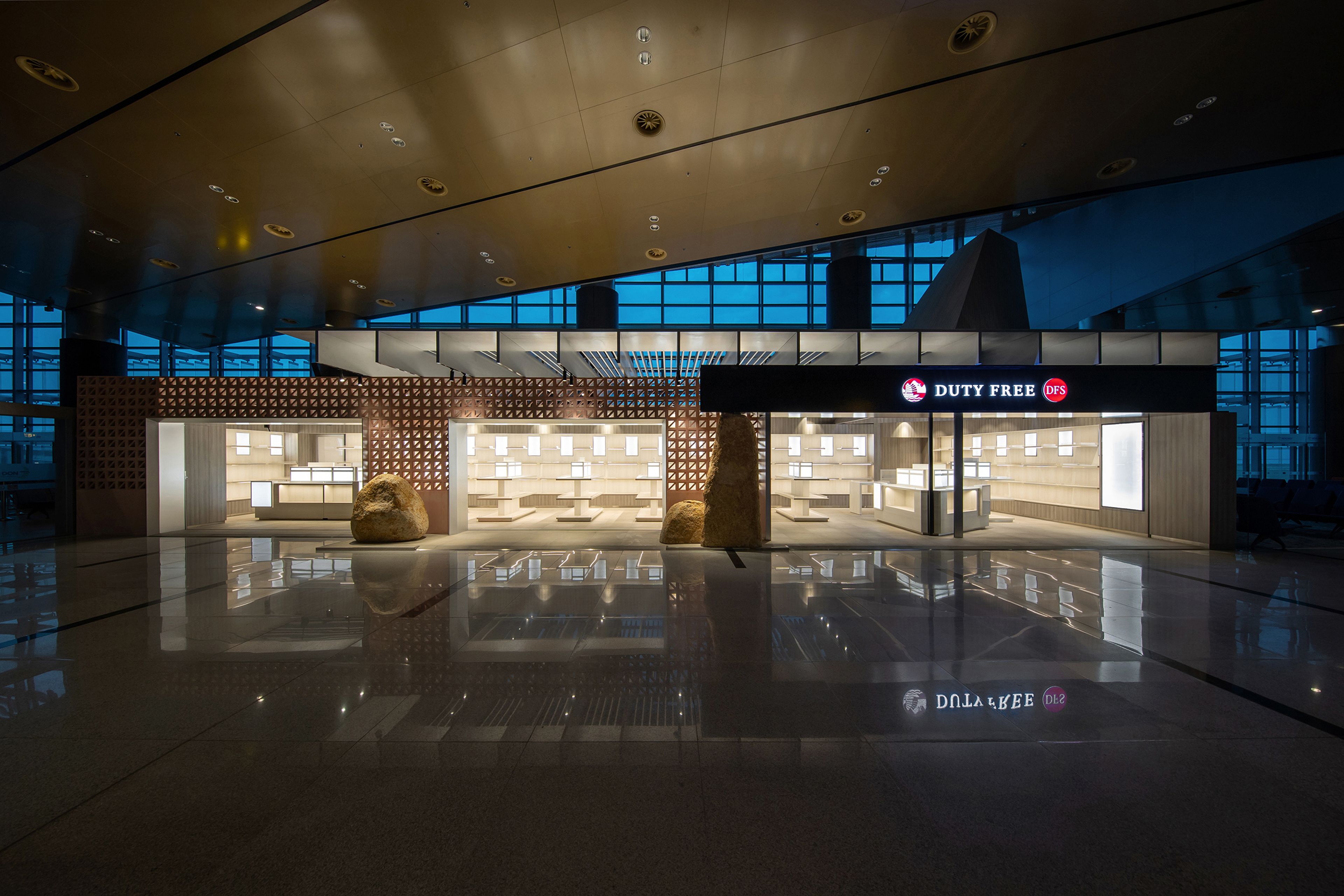 DFS Van Don Airport Pavilion Structure in Night time