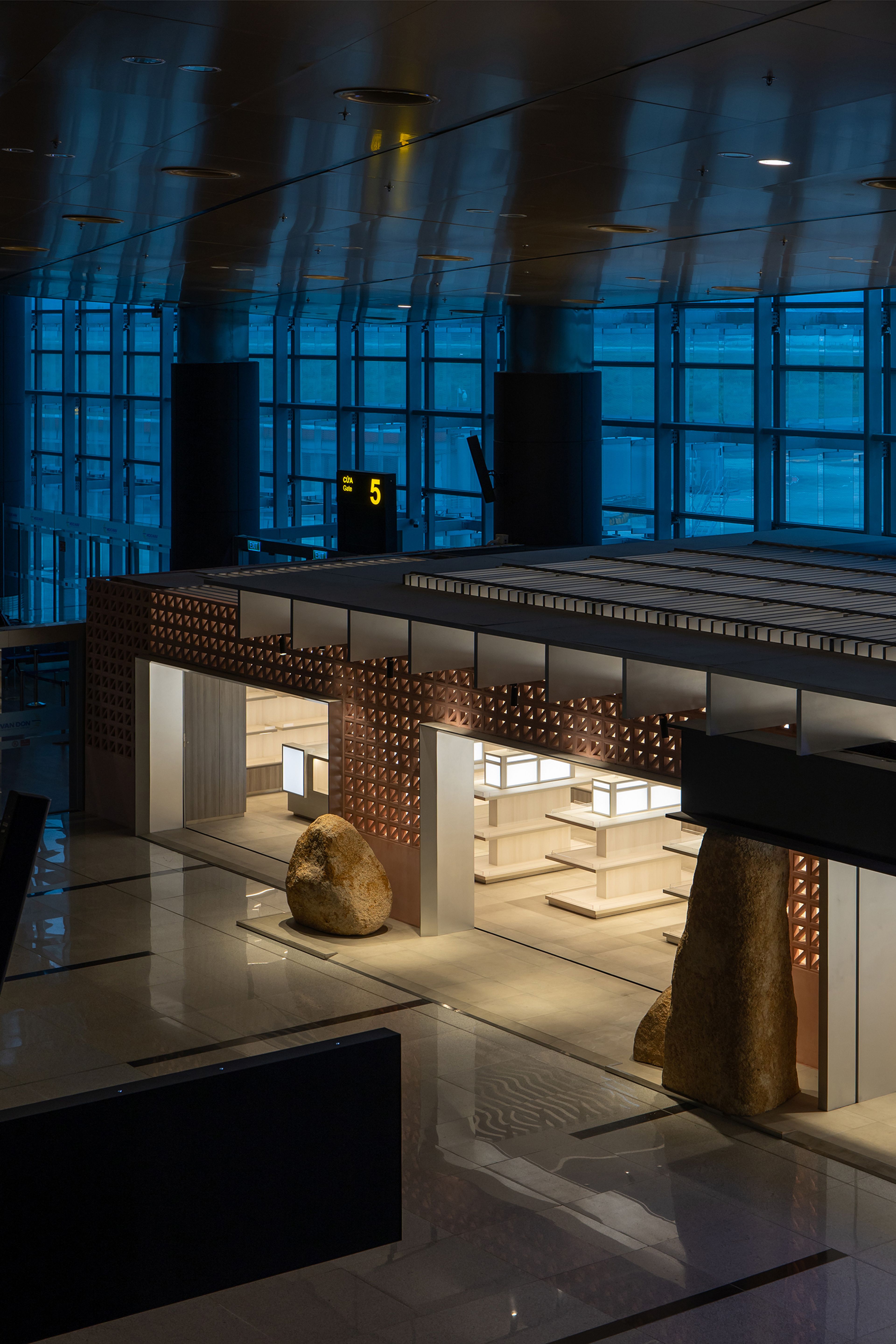 DFS Van Don Airport Pavilion Structure in Night time