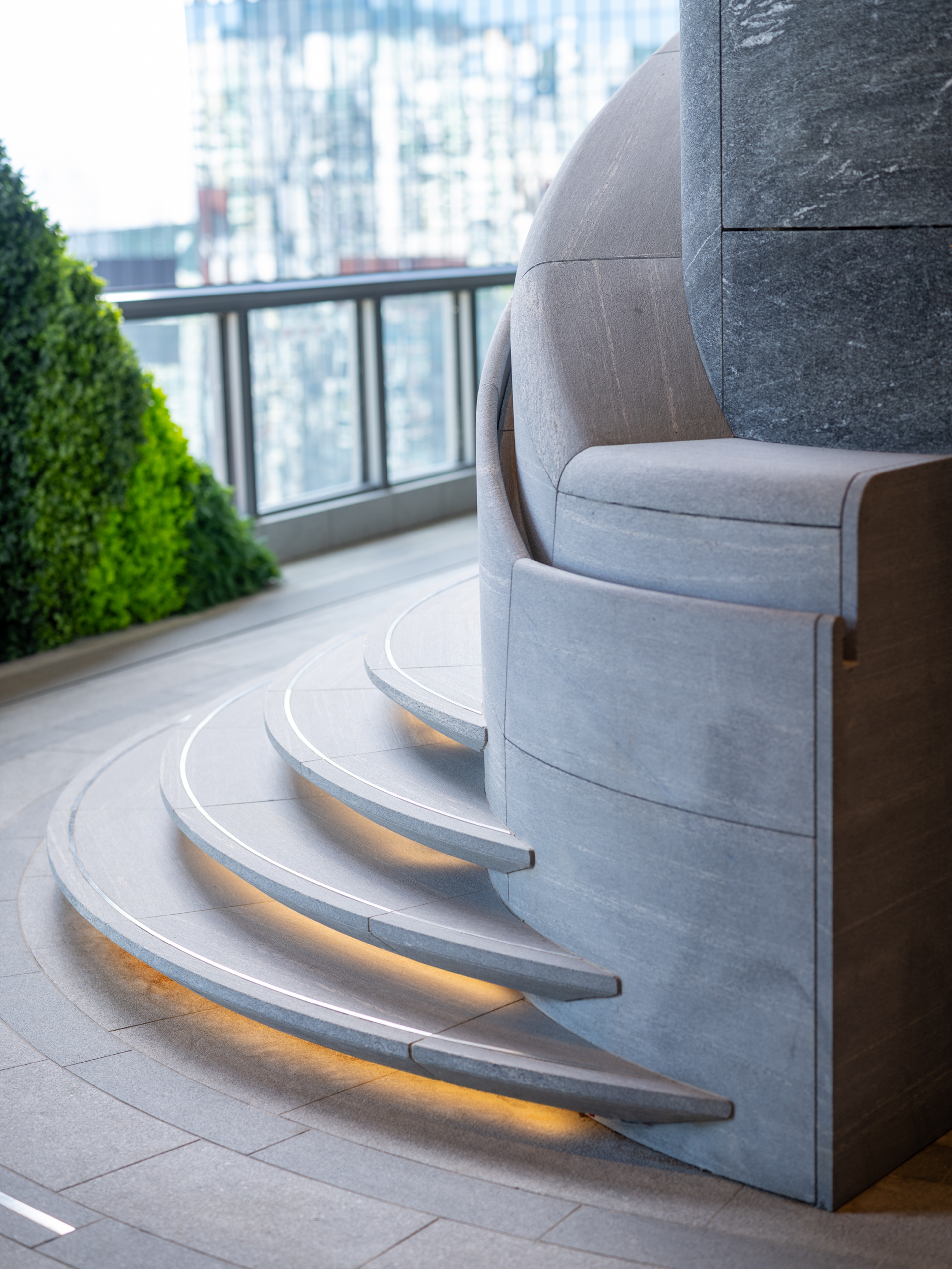 curved stone stair detail