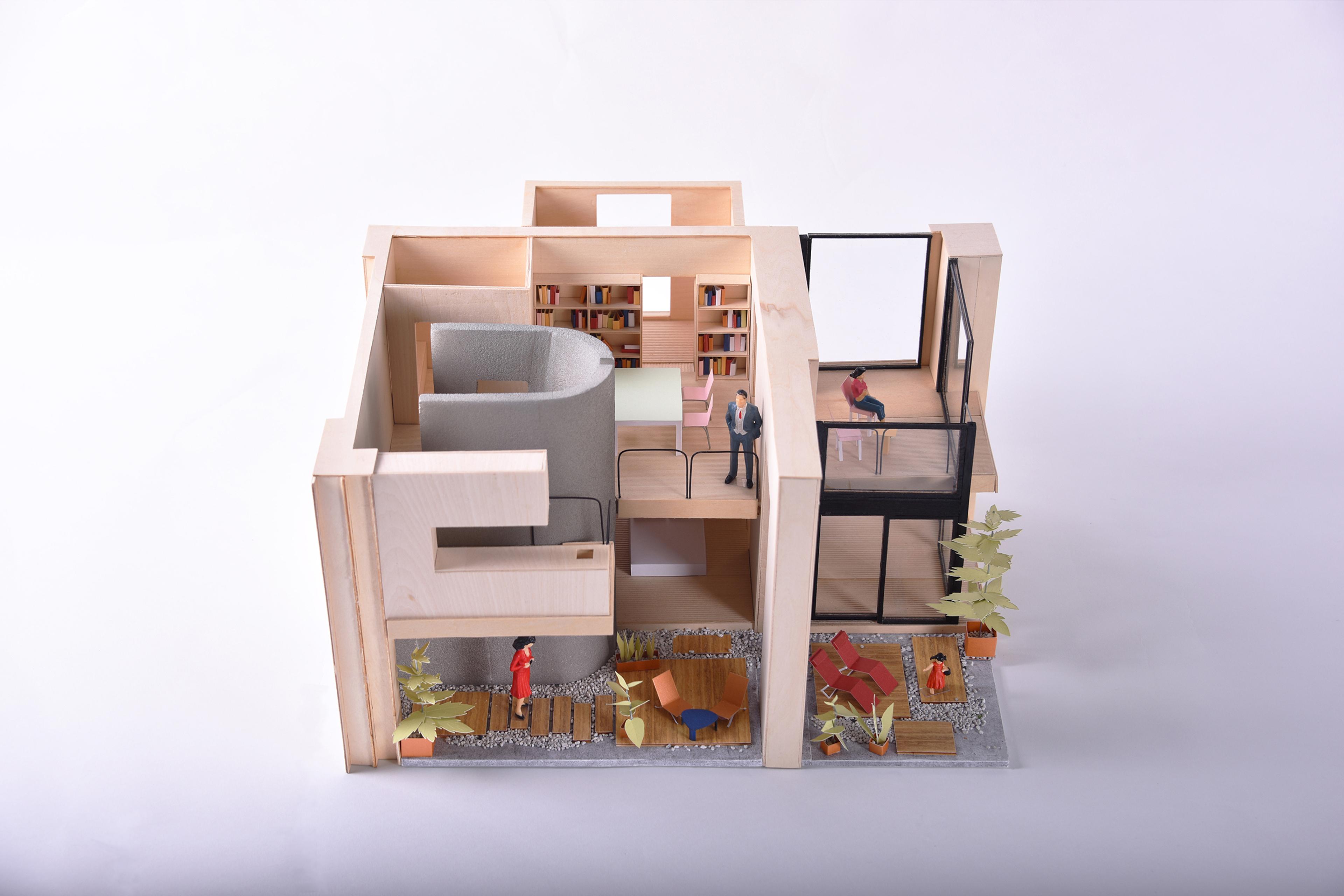 Model of a double-height apartment