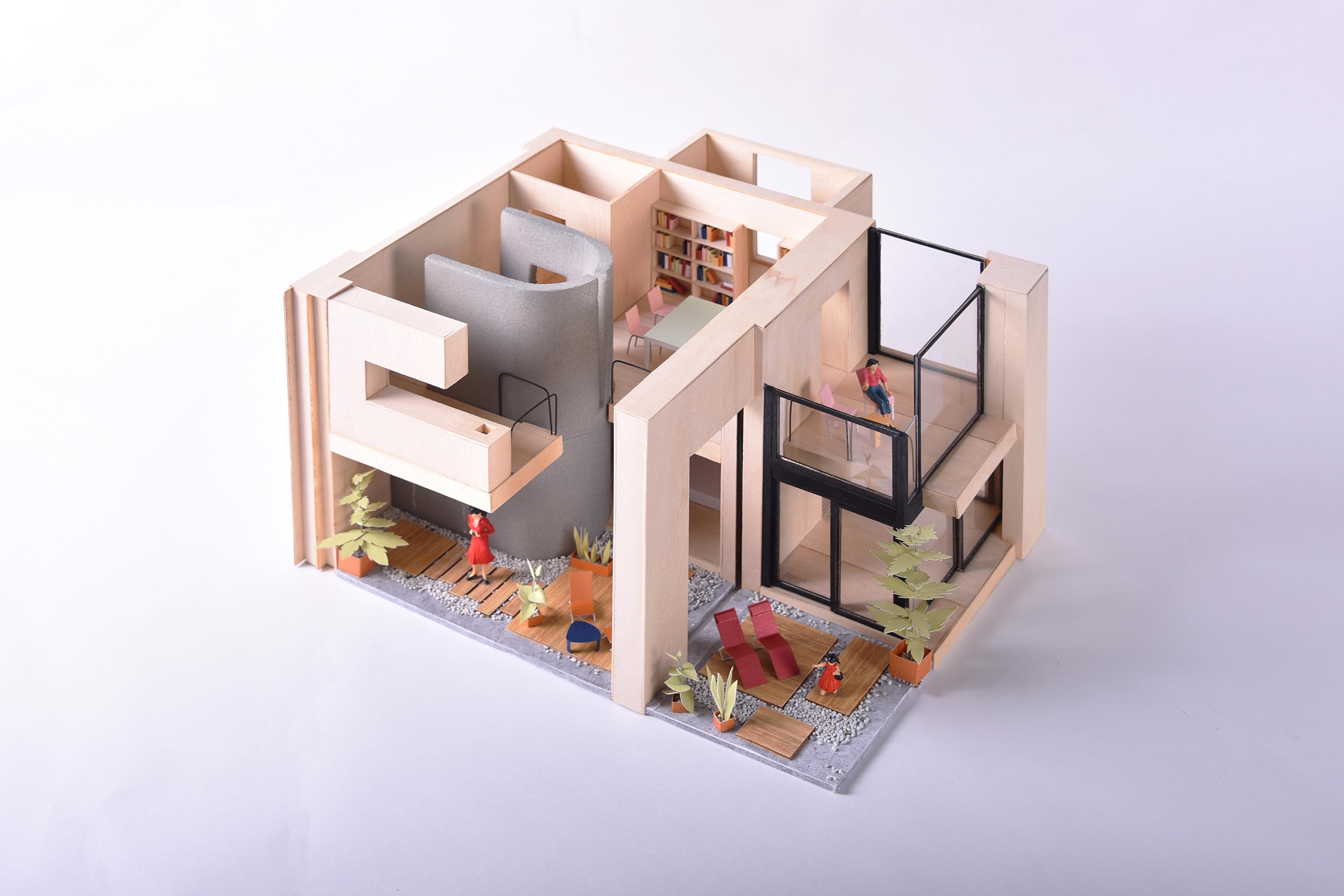 Model of a double-height apartment