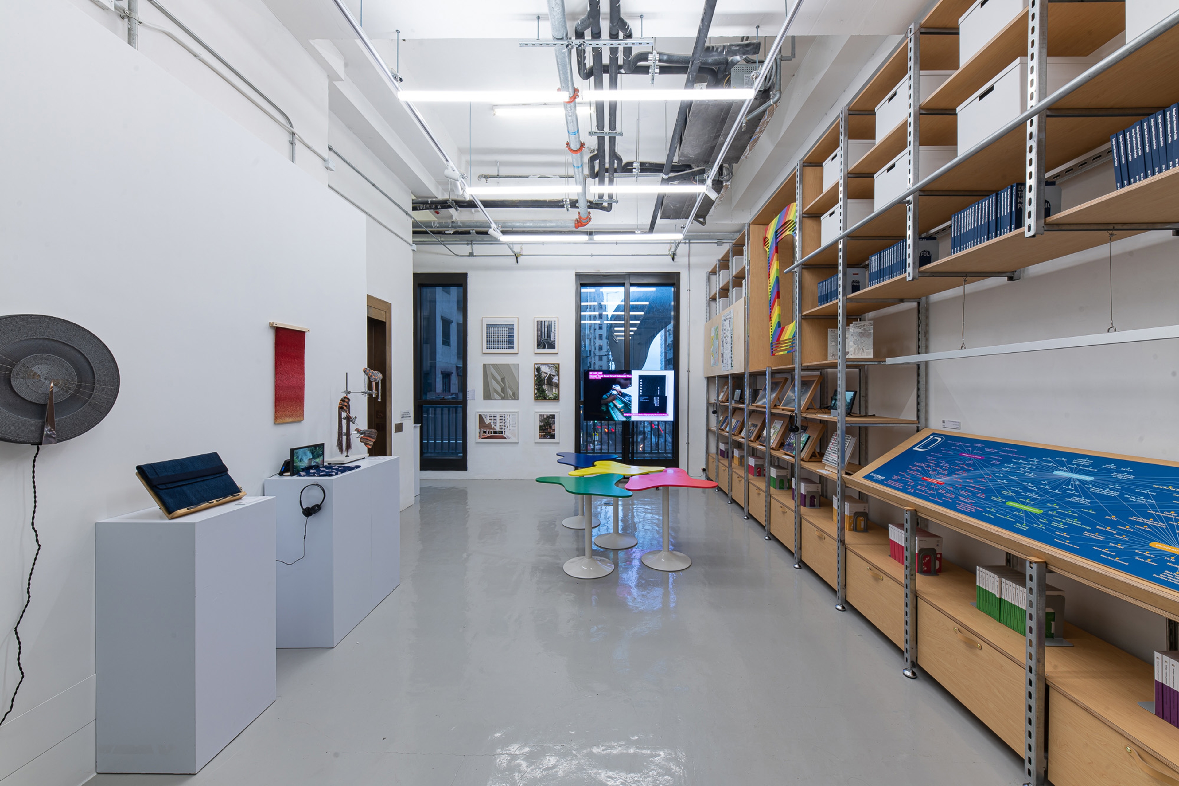 modern office interior with shelving