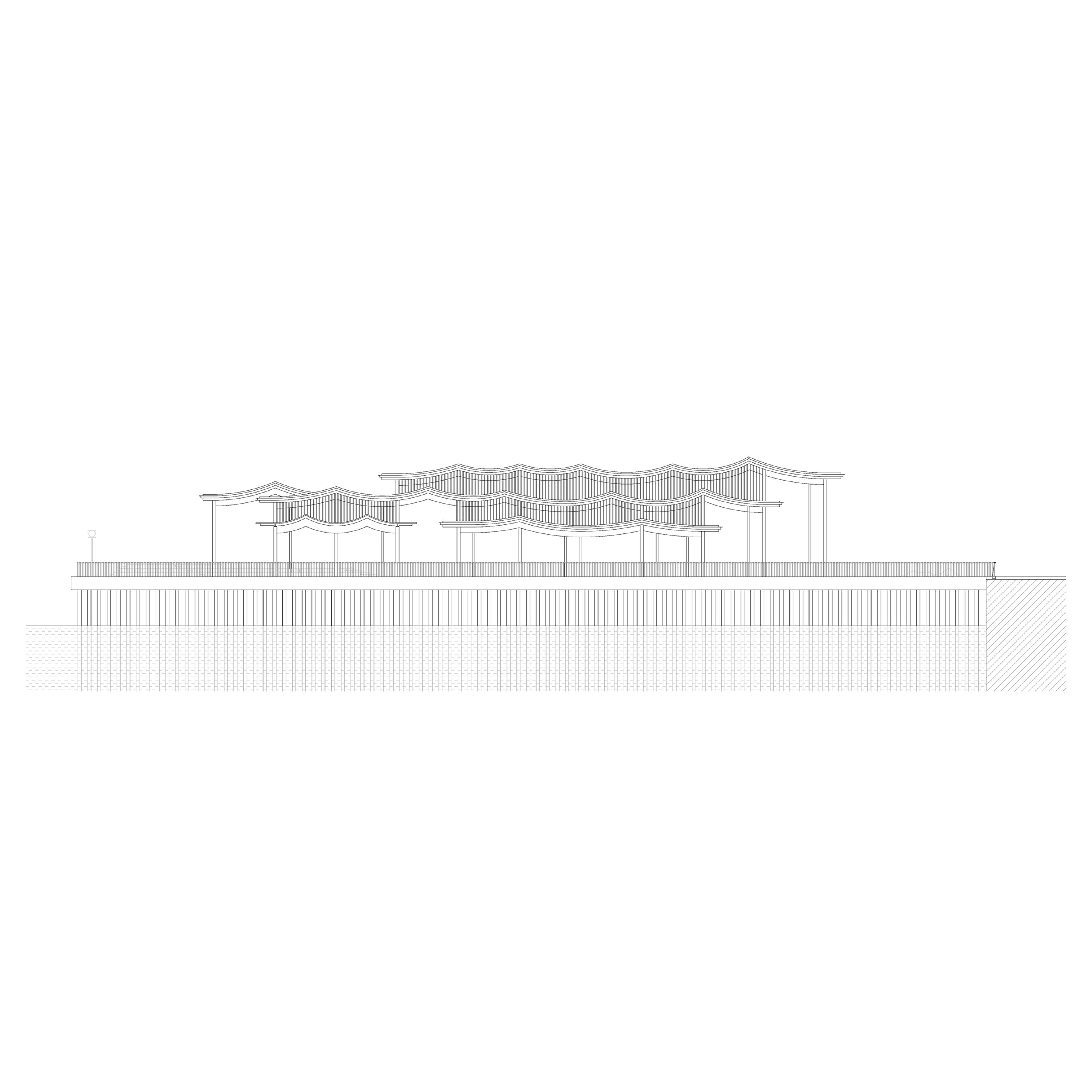 Elevation drawing of a pier re-development