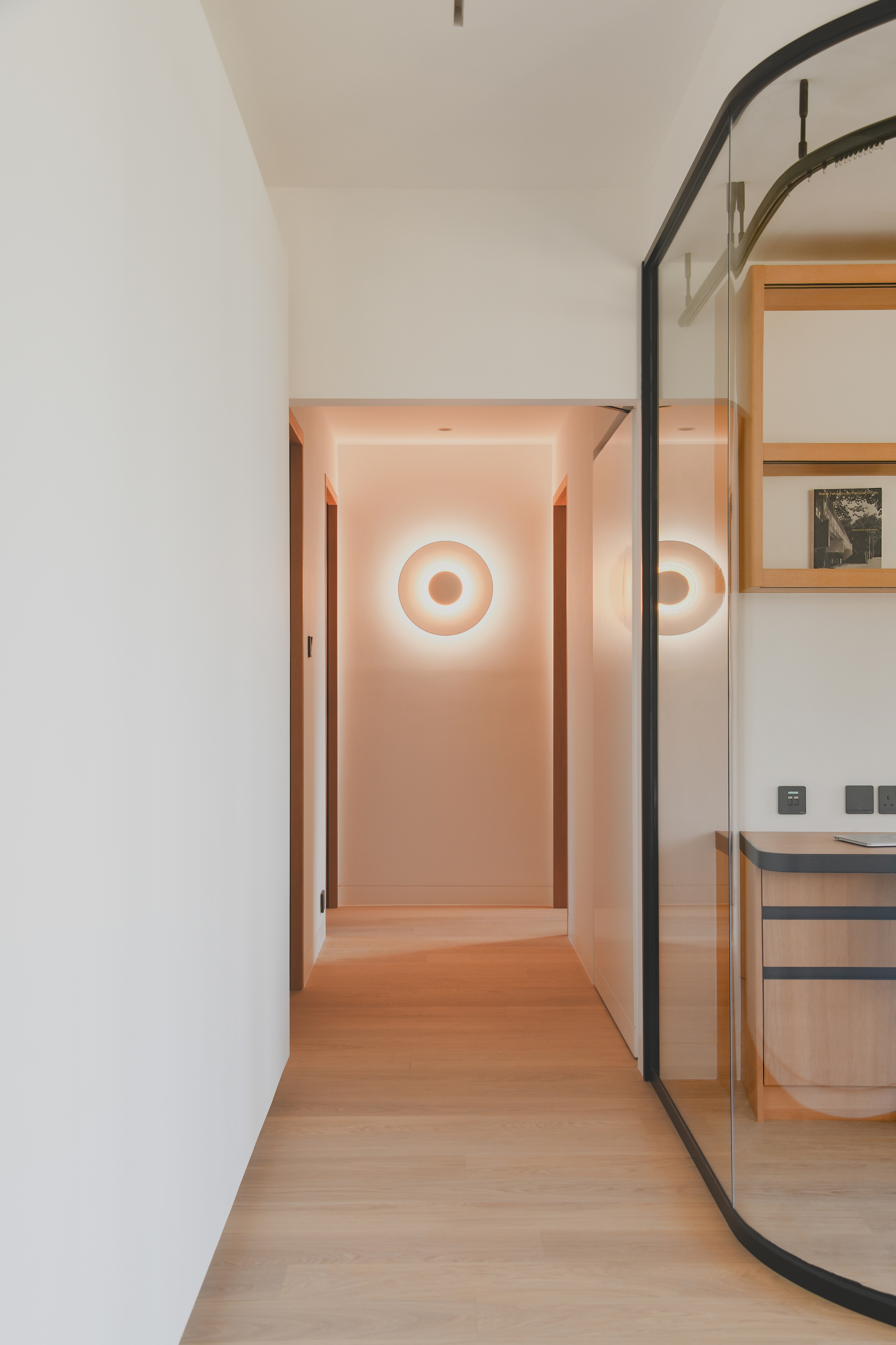 Corridor with feature wall light