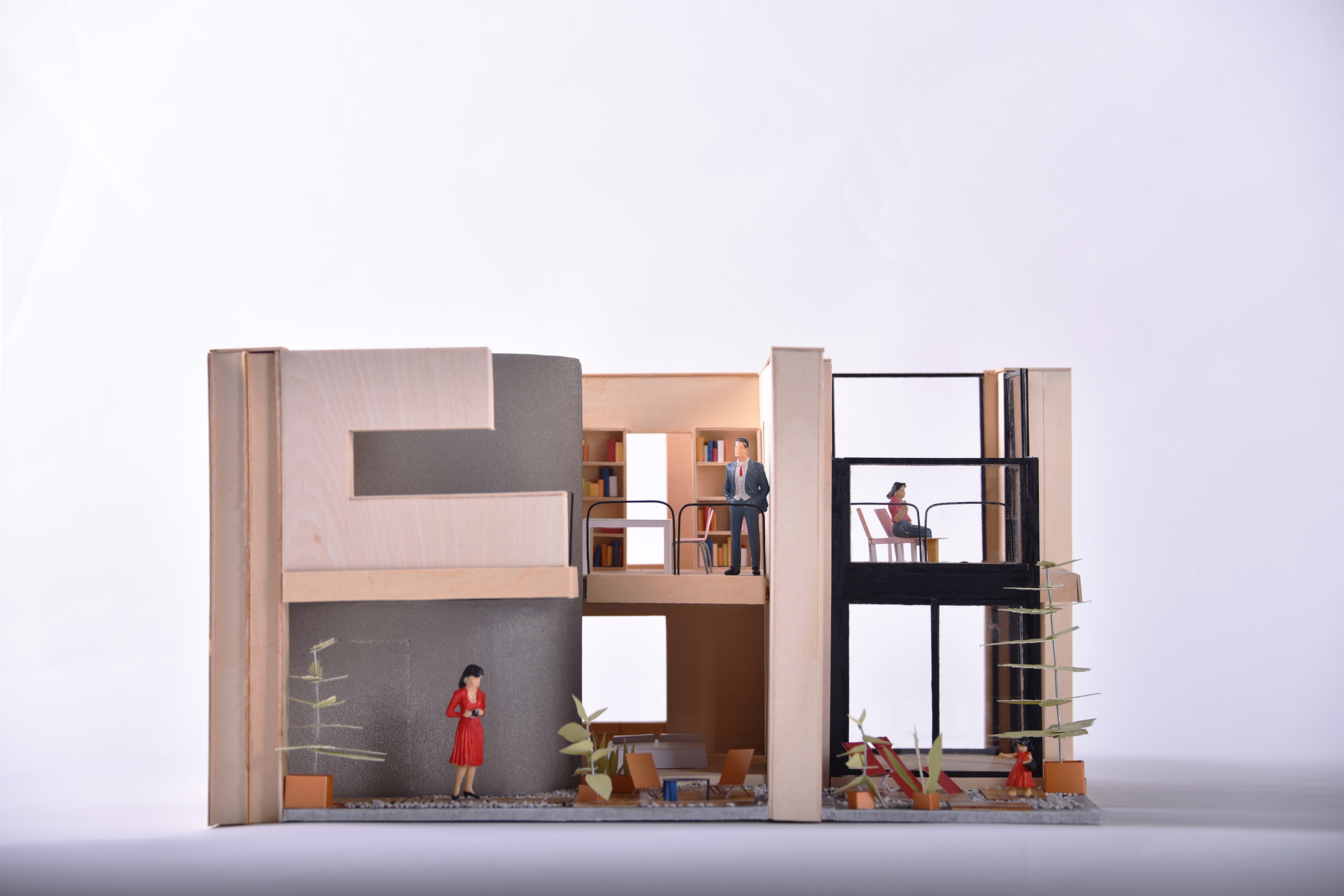 Model of a double-height apartment