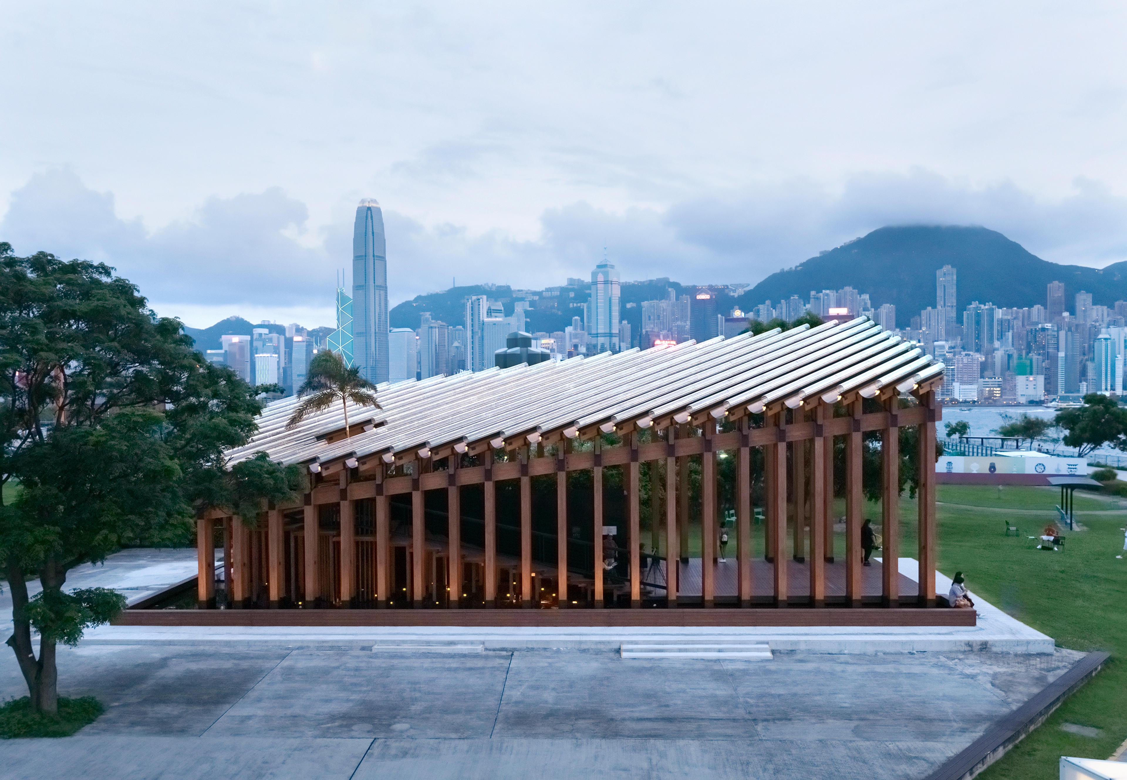 Pavilion Structure with harbour in the background