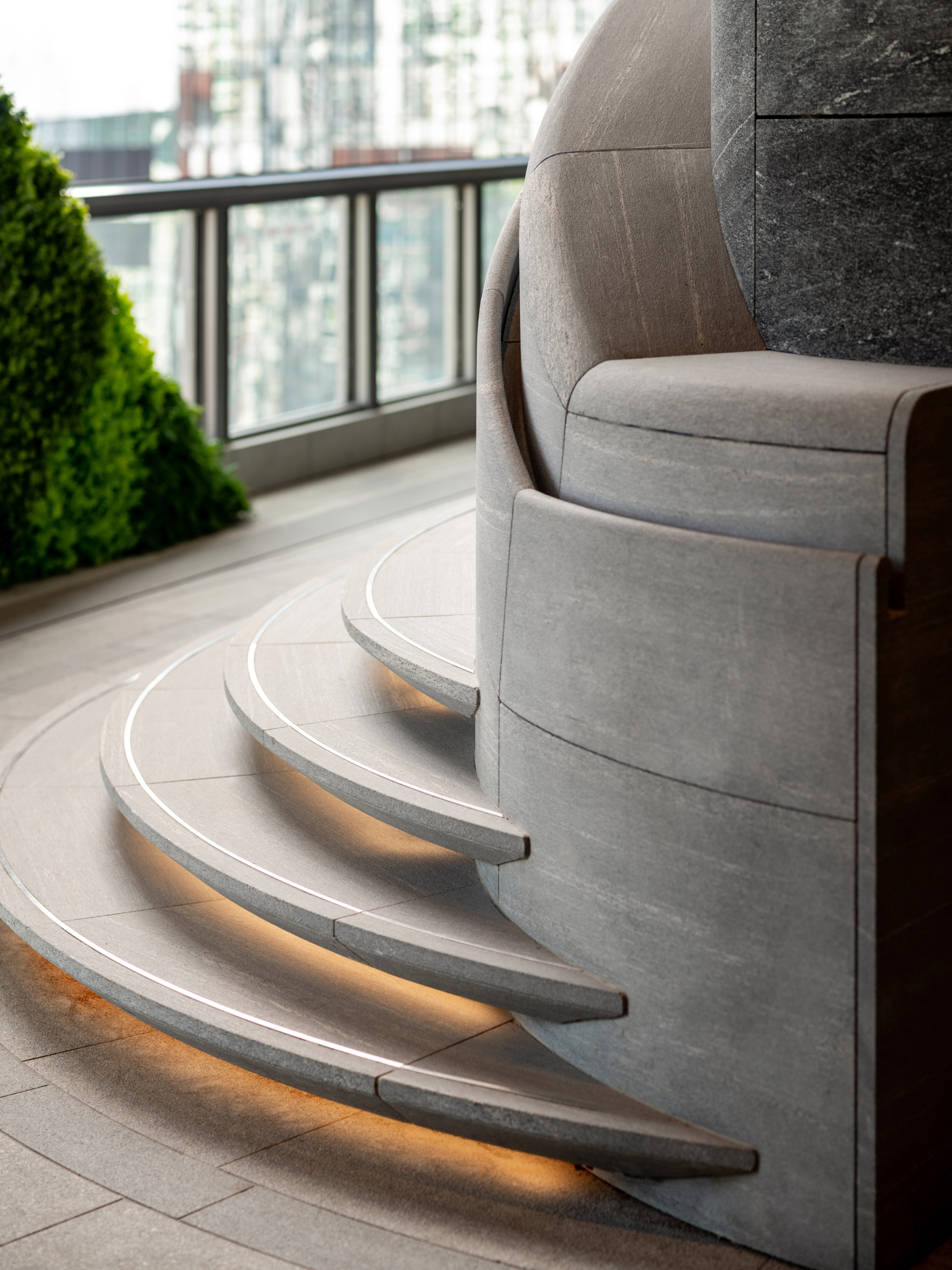 curved stone stair detail